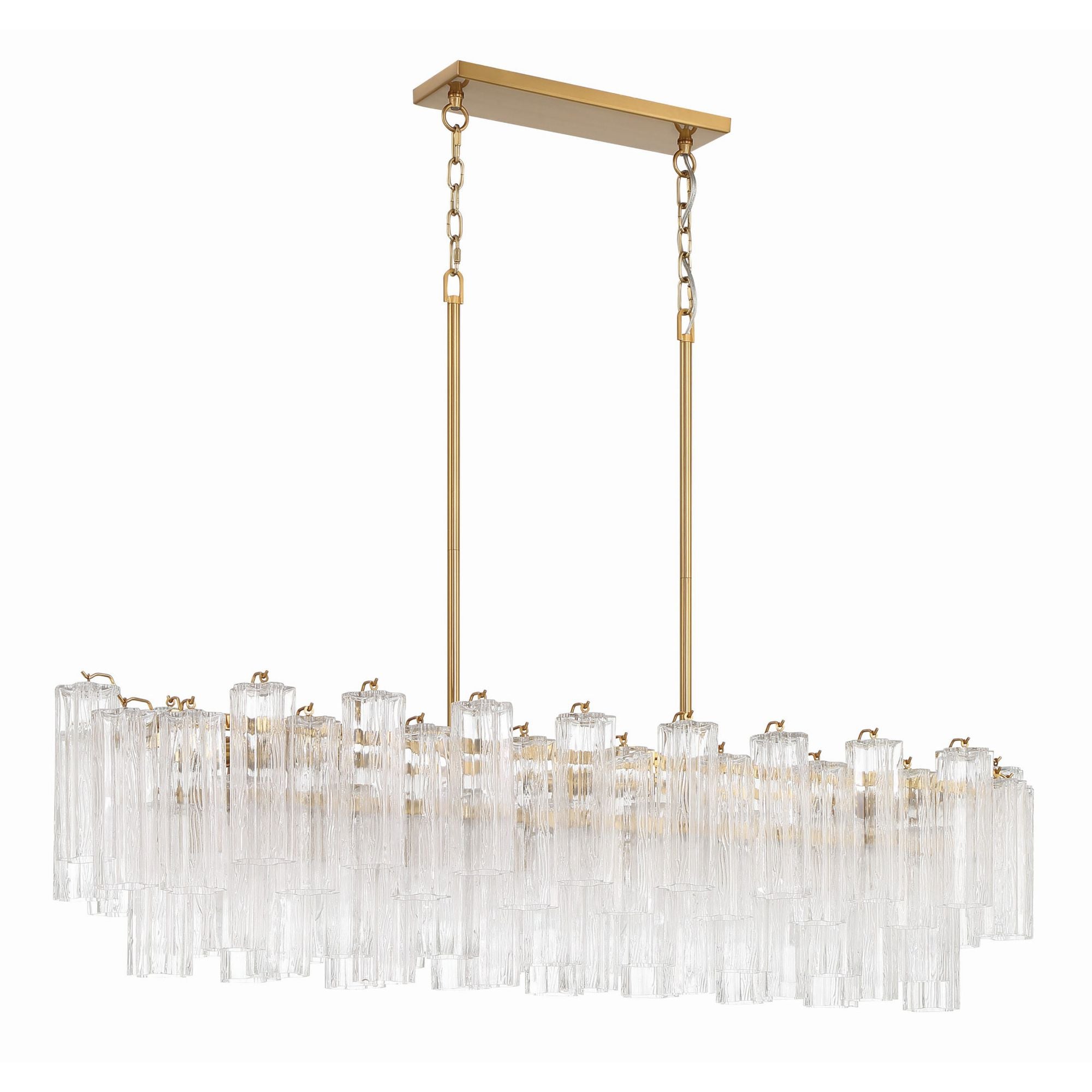 Addis 51.75'' Aged Brass Linear Chandelier 51.75"W x 14.25"H x 14"D