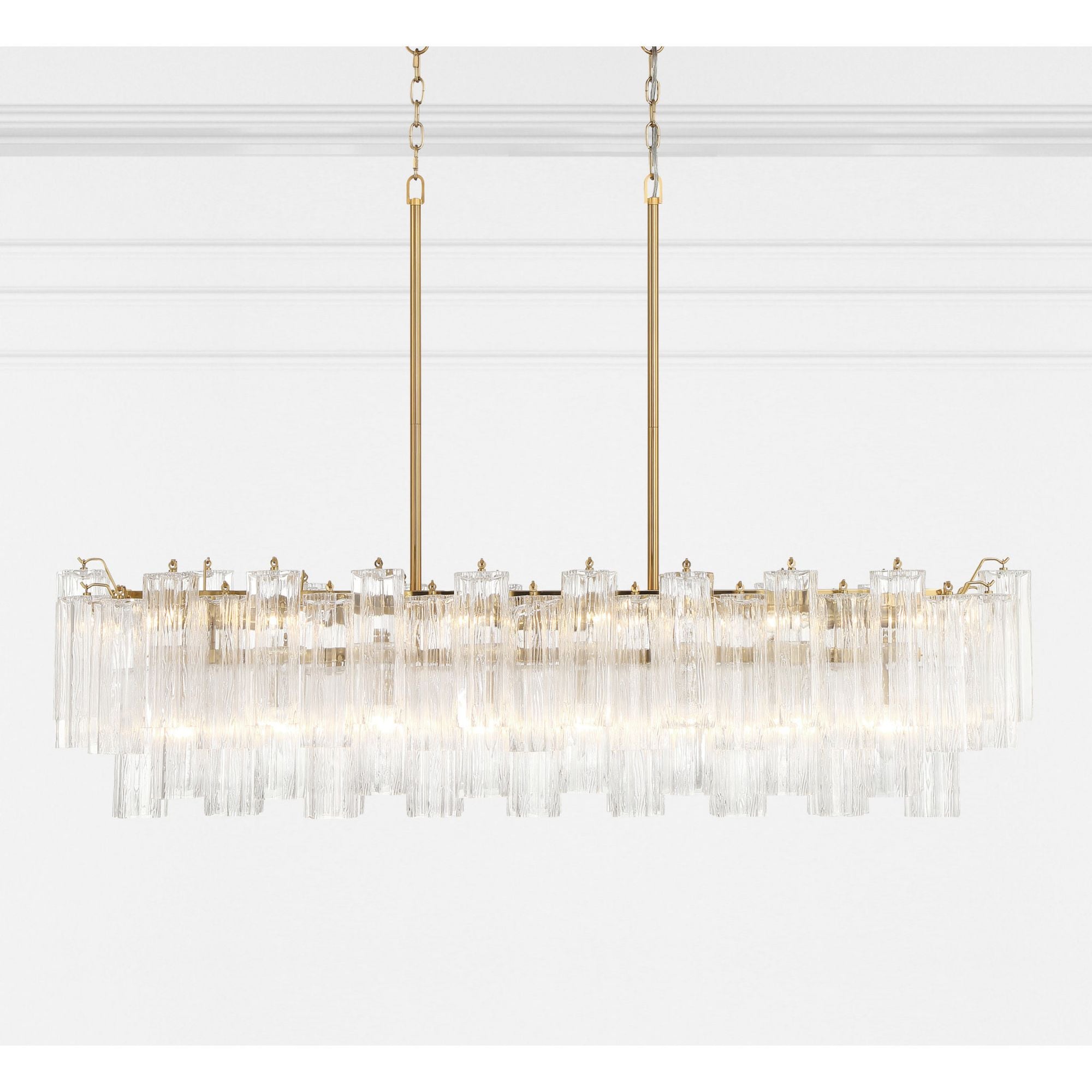 Addis 51.75'' Aged Brass Linear Chandelier 51.75"W x 14.25"H x 14"D