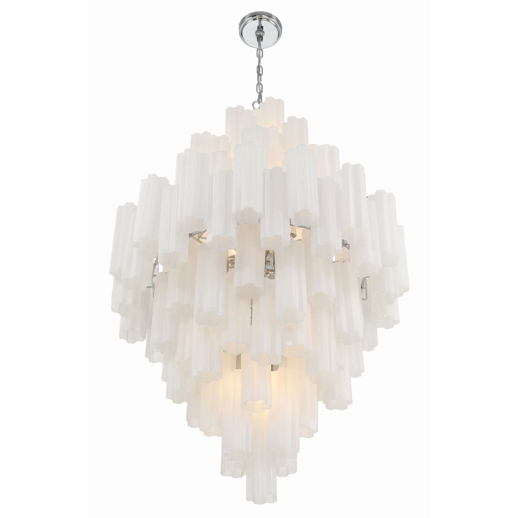 Addis 31.5'' Polished Chrome Chandelier White 31.5"W x 50.5"H x 31.5"D