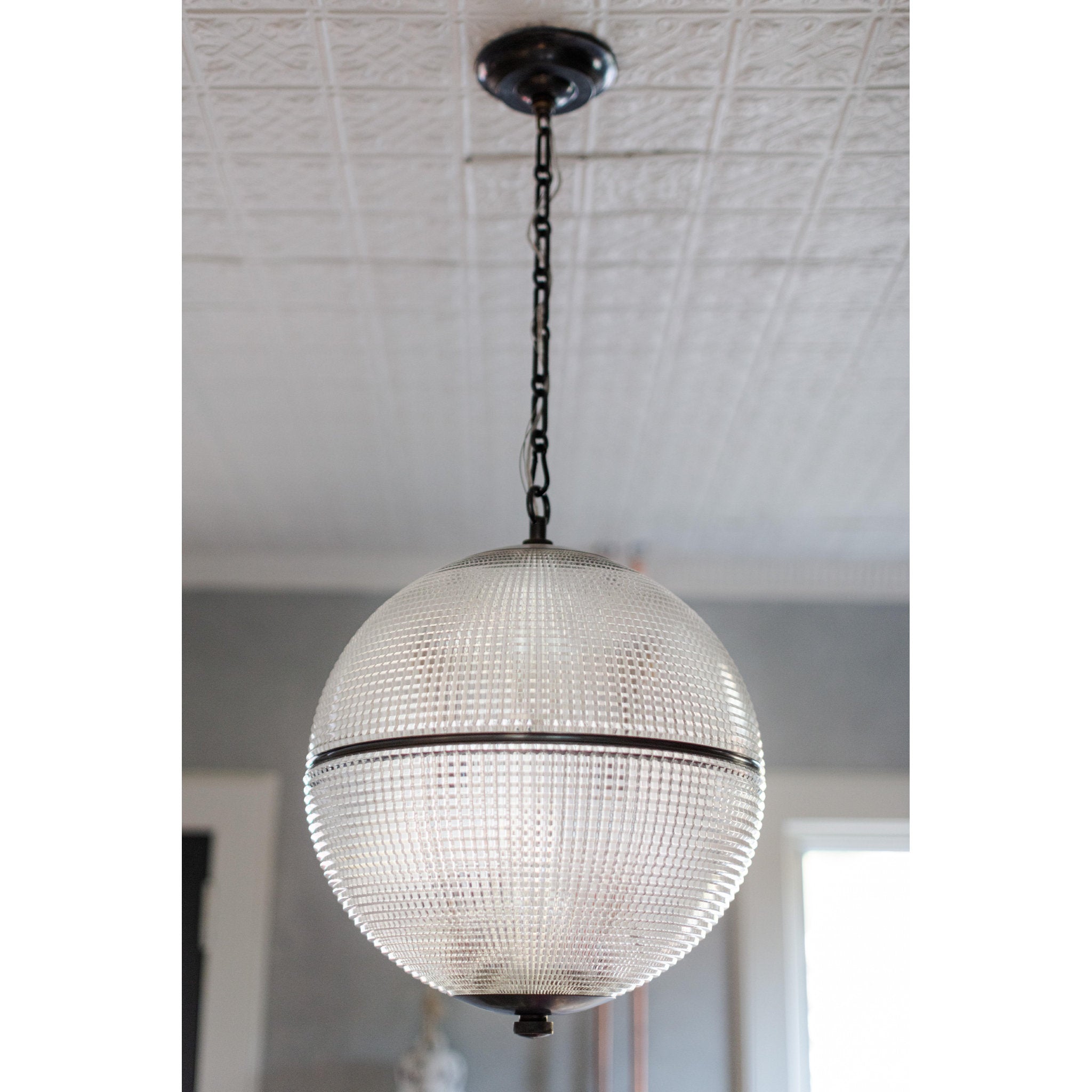 Sphere No. 3 1-Light Pendant in Distressed Bronze by Mark D. Sikes 18.25W x 22.75H