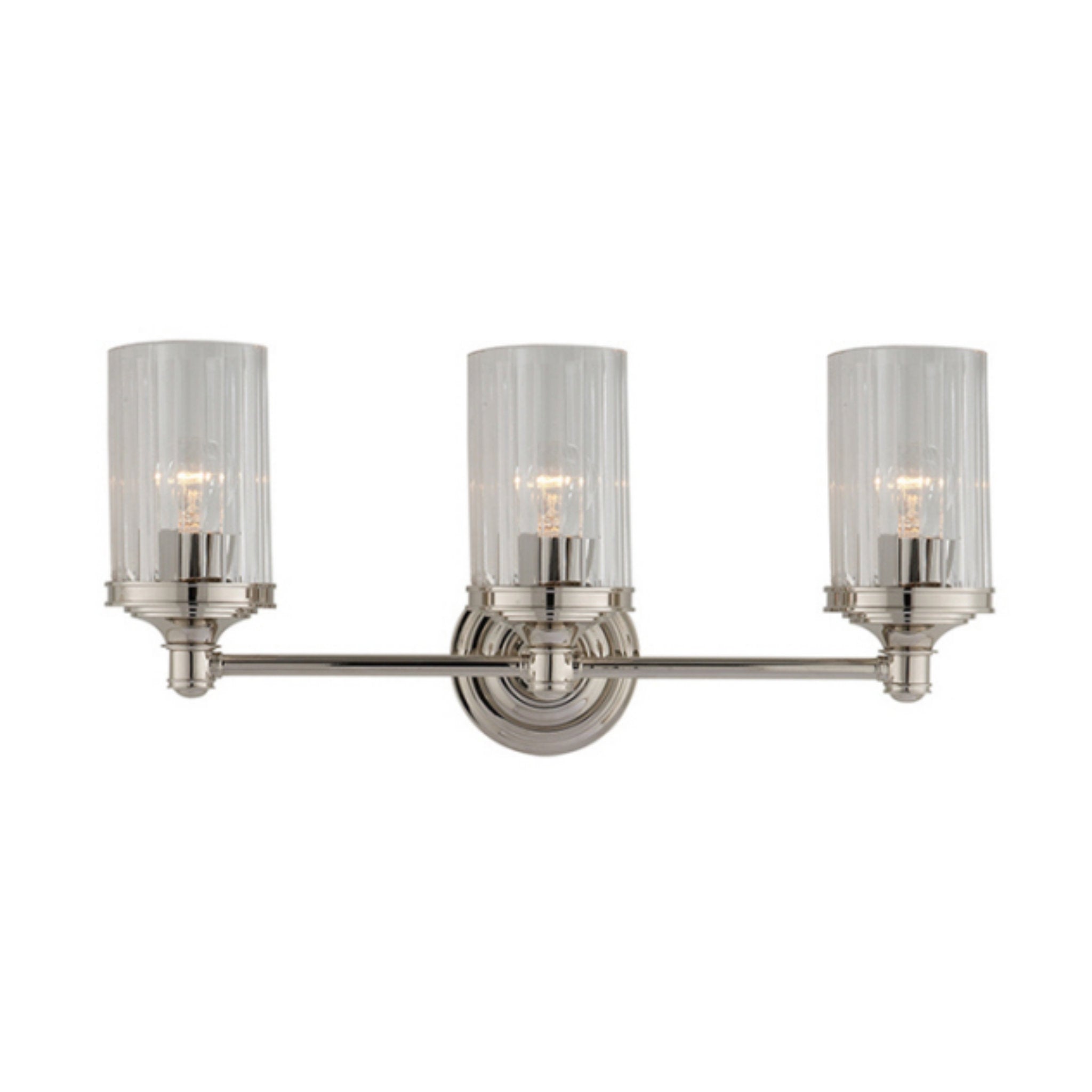 Alexa Hampton Ava Triple Sconce in Polished Nickel with Crystal Wall Light W20" x H9.25"