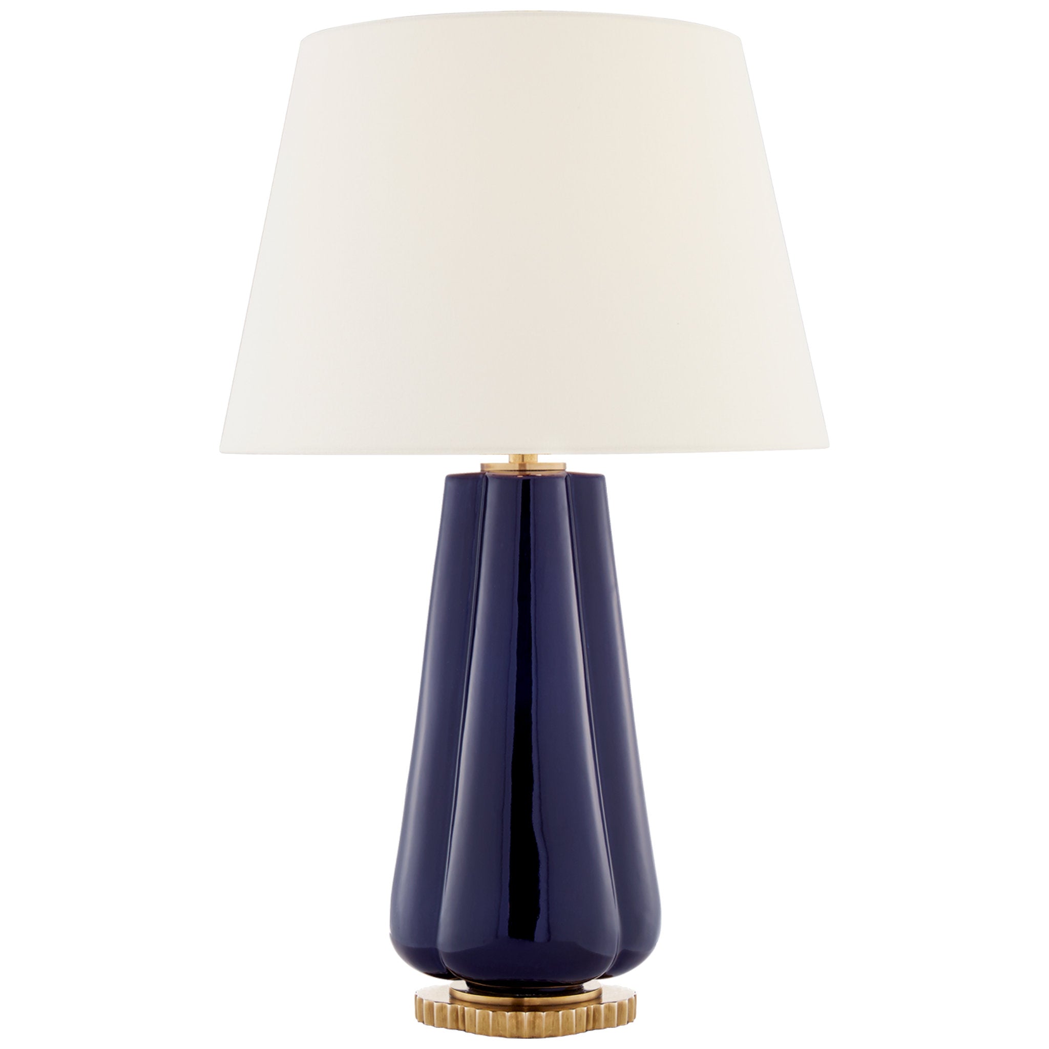 Alexa Hampton Penelope Table Lamp in Denim with Linen Shade W18" x H30.5"
