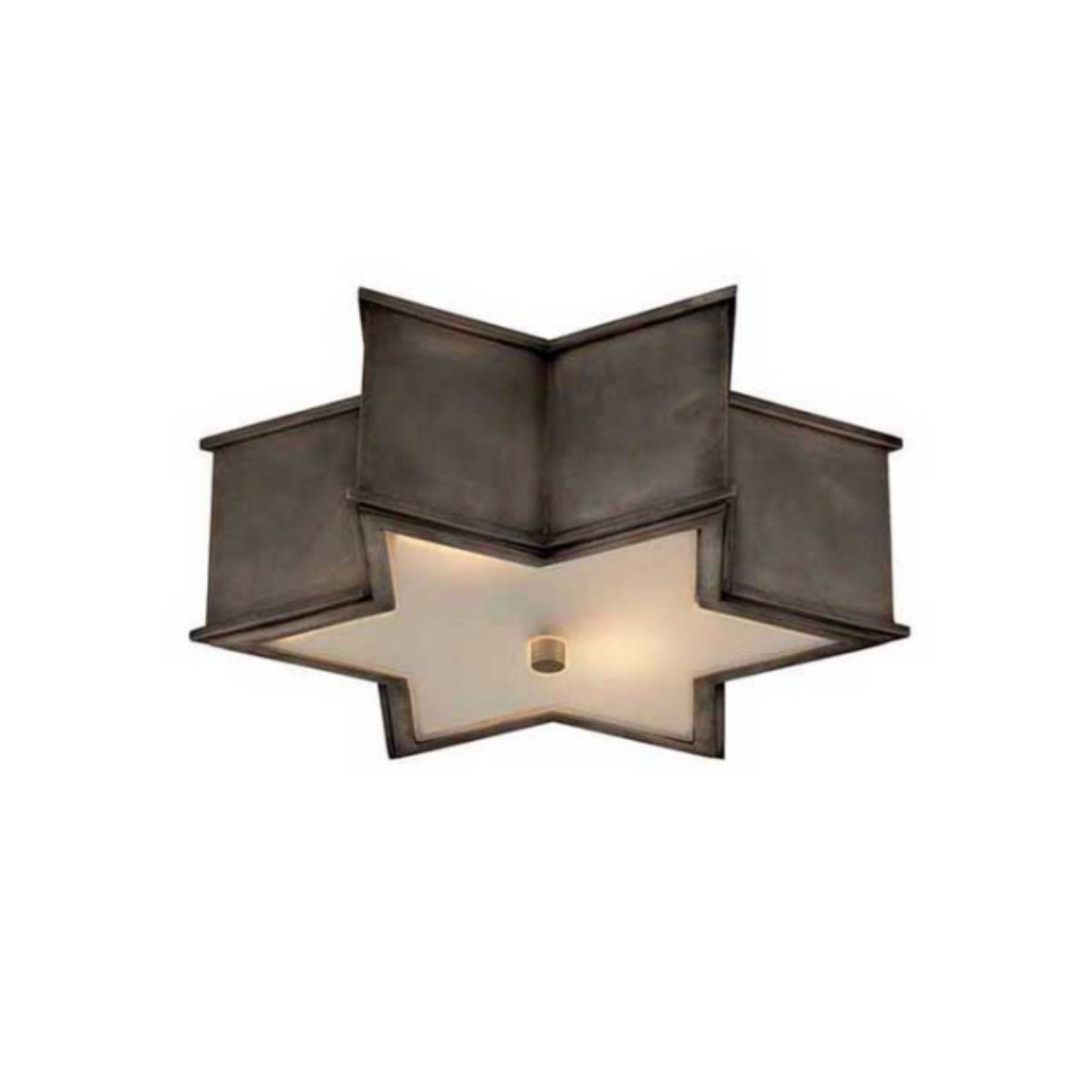 Alexa Hampton Sophia 17" Flush Mount in Gun Metal with Frosted Glass Ceiling Light W17" x H5"