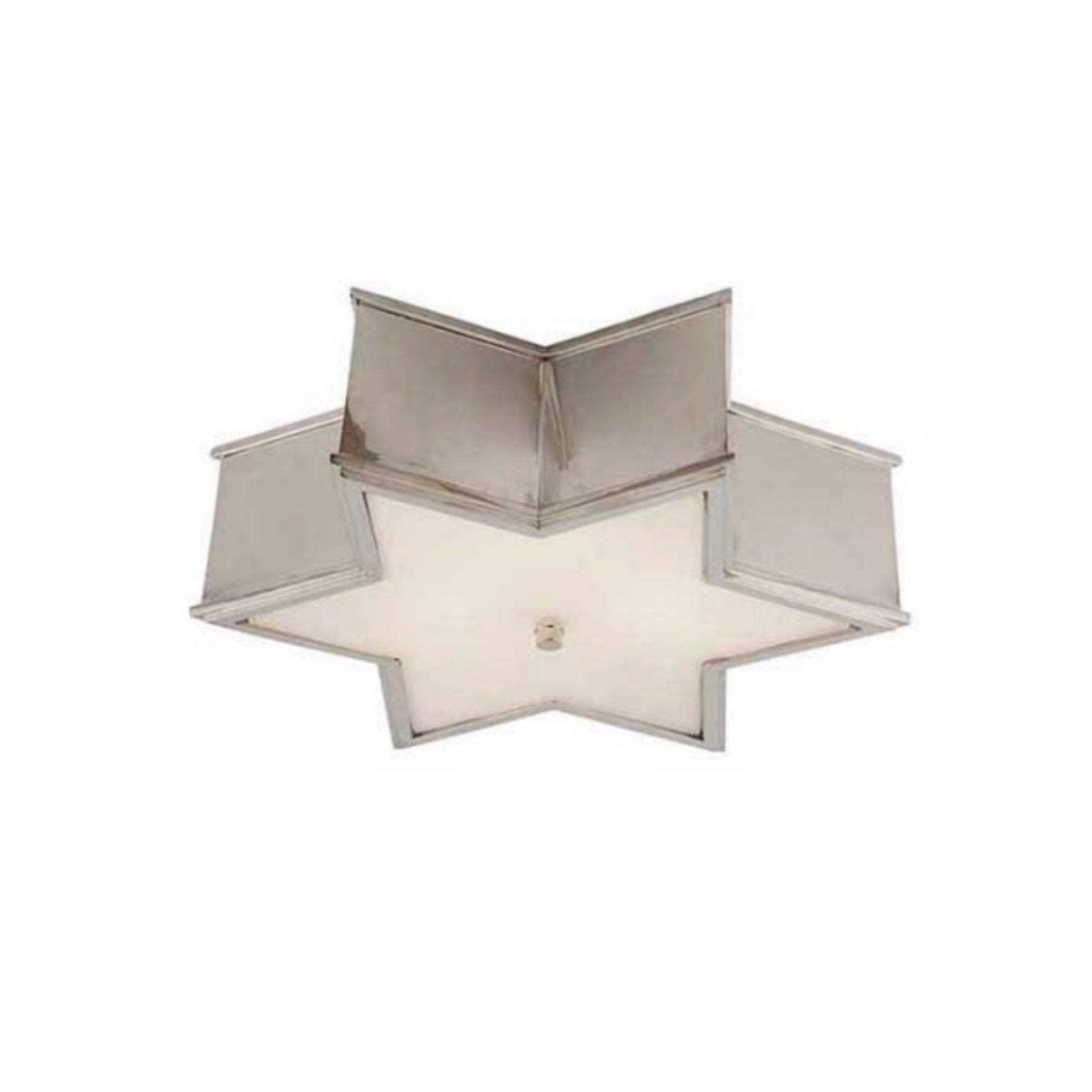 Alexa Hampton Sophia 17" Flush Mount in Polished Nickel with Frosted Glass Ceiling Light W17" x H5"