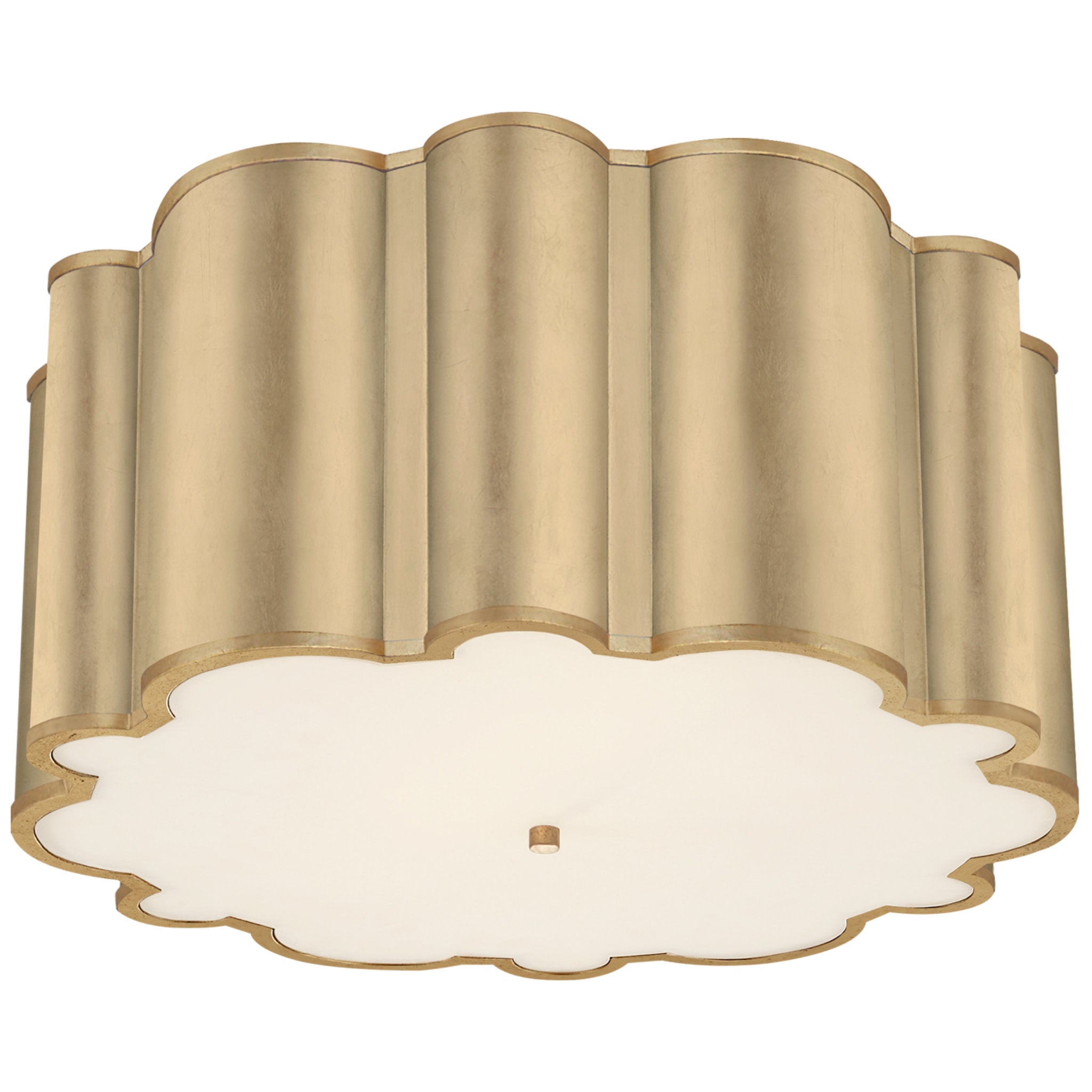 Alexa Hampton Markos Grande Flush Mount in Gild with Frosted Acrylic Ceiling Light W26.25" x H12.5"