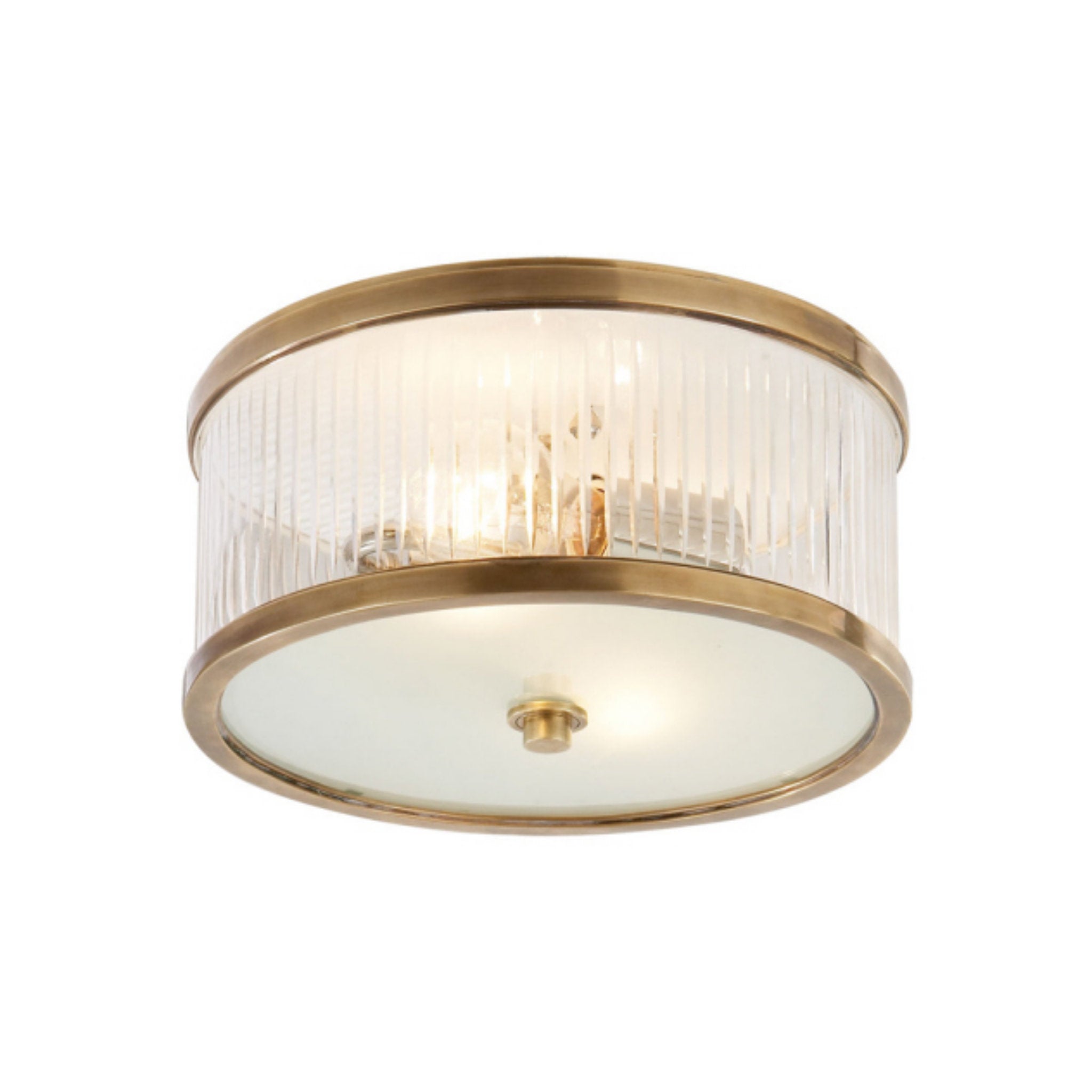 Alexa Hampton Randolph Small Flush Mount in Hand-Rubbed Antique Brass Ceiling Light W11.25" x H4.5"