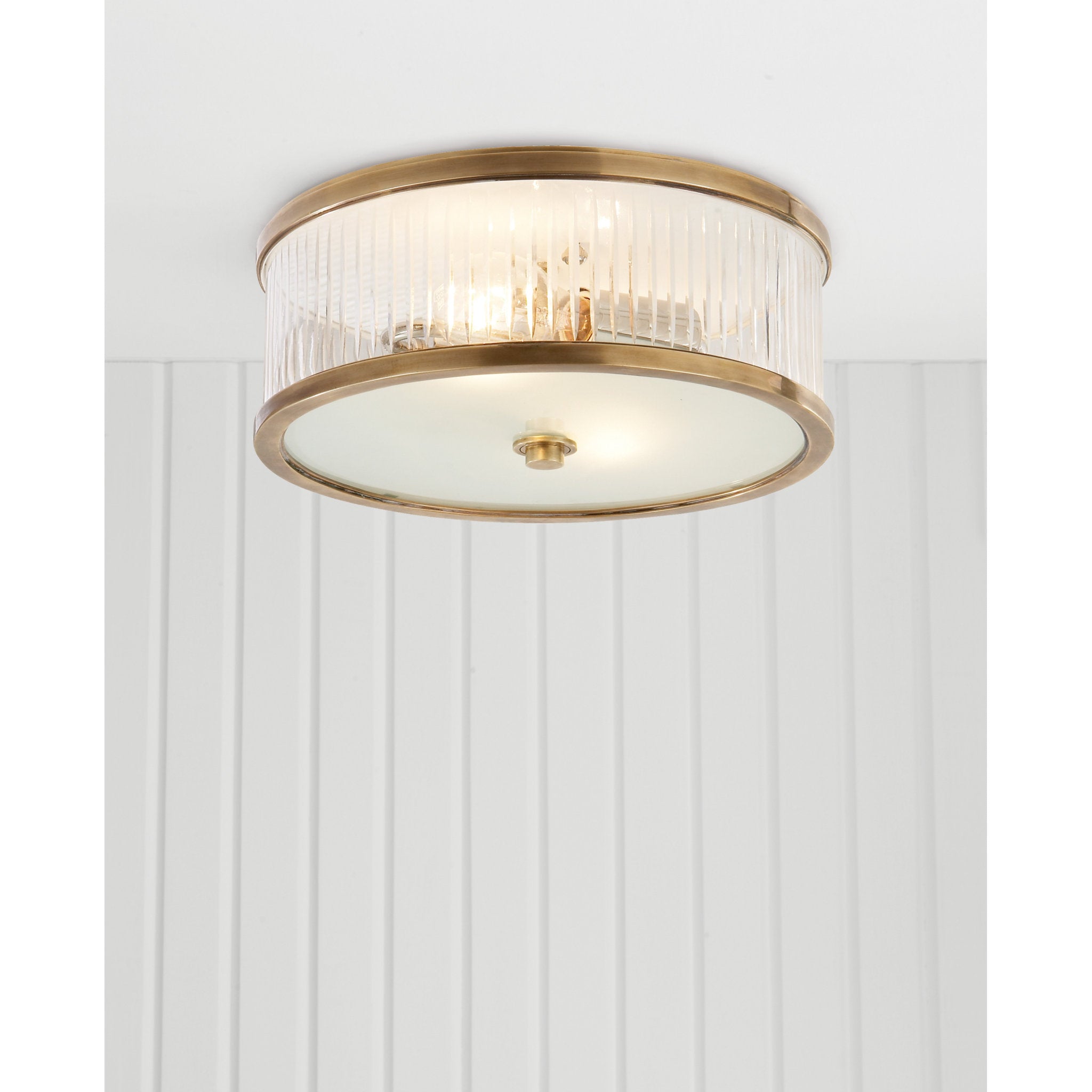 Alexa Hampton Randolph Large Flush Mount in Hand-Rubbed Antique Brass Ceiling Light W14" x H4.5"