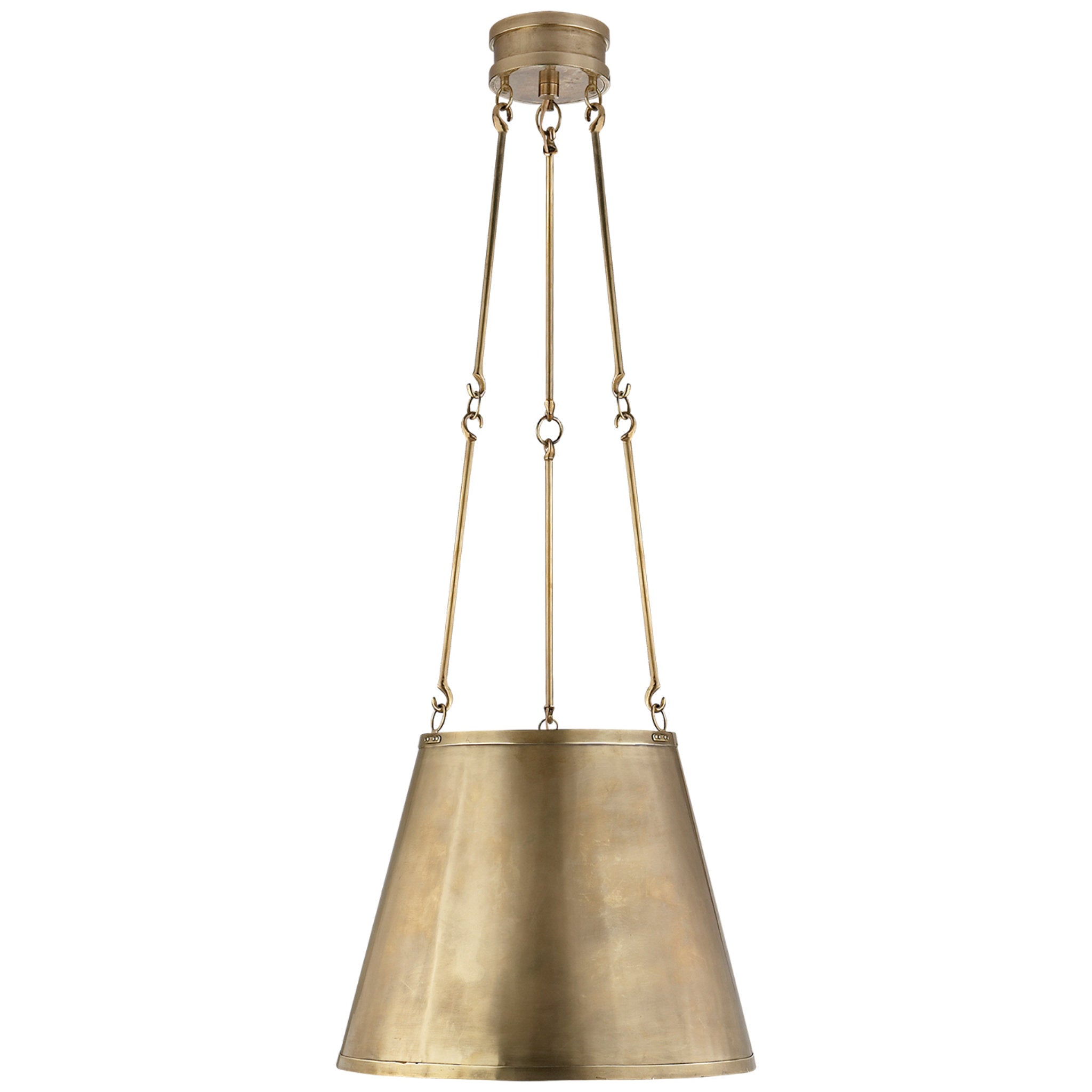 Alexa Hampton Lily Hanging Shade in Natural Brass Ceiling Light W15"
