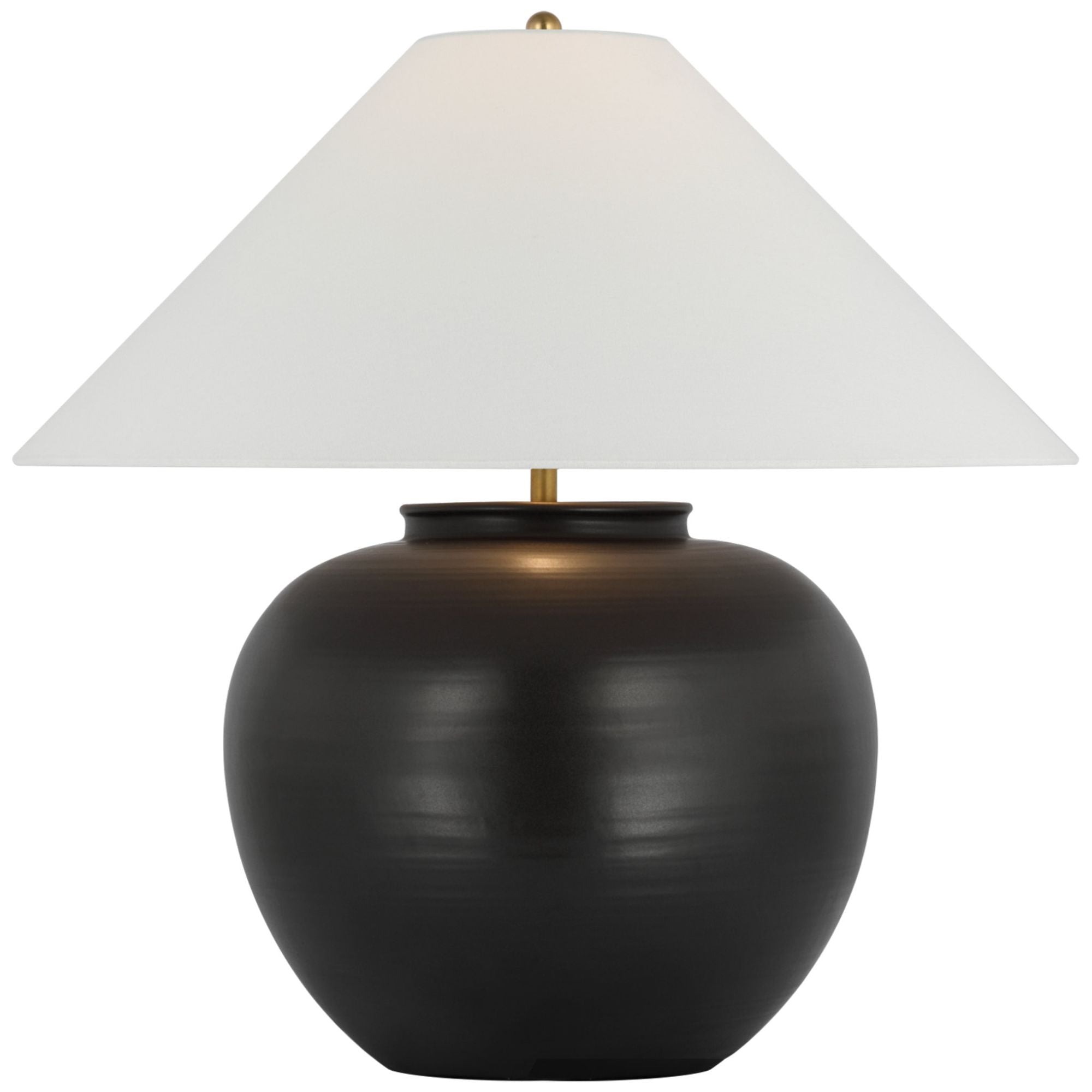 Amber Lewis Casey Medium Table Lamp in Matte Black with Linen Shade W24" x H24.5"