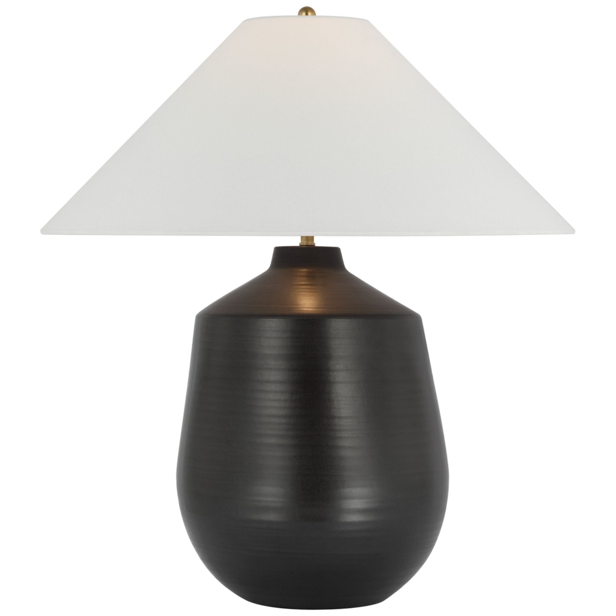 Amber Lewis Lillis Large Table Lamp in Matte Black with Linen Shade W24" x H27.25"