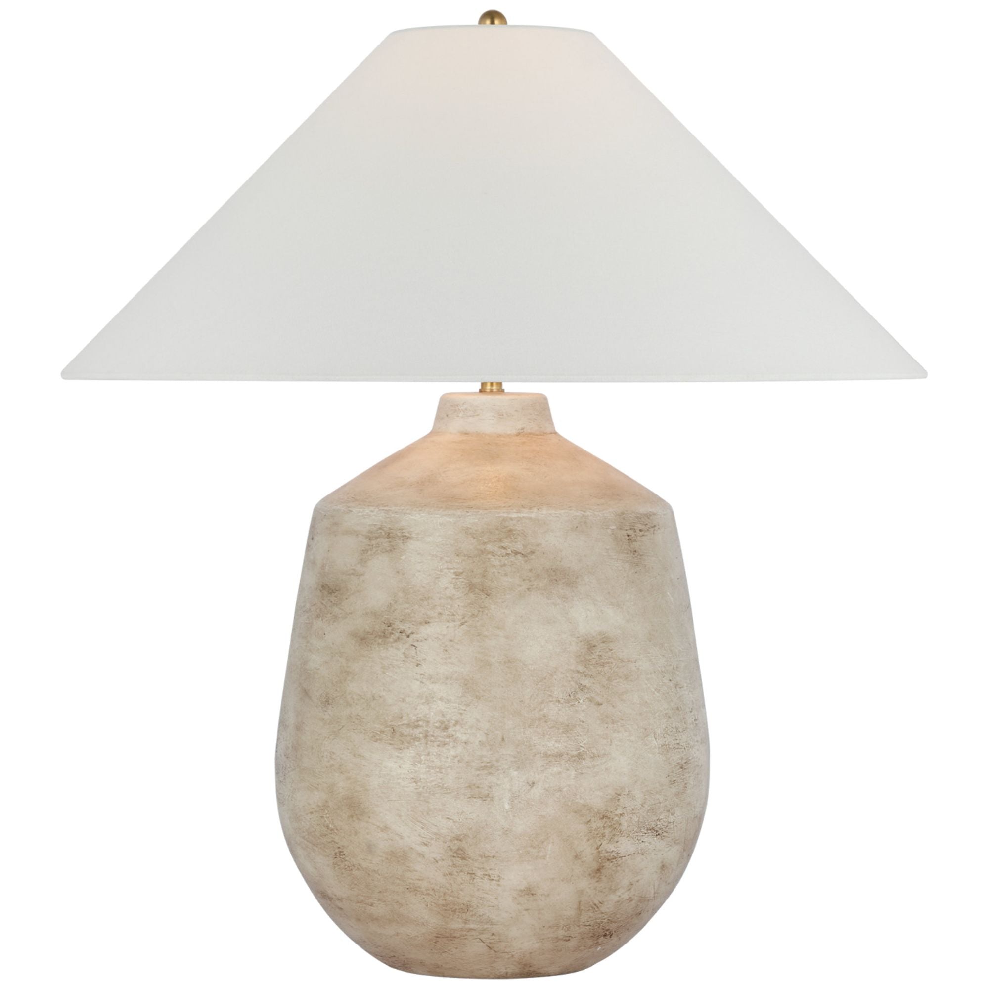Amber Lewis Lillis Large Table Lamp in Waxed Bisque Ceramic with Linen Shade W24" x H27.25"