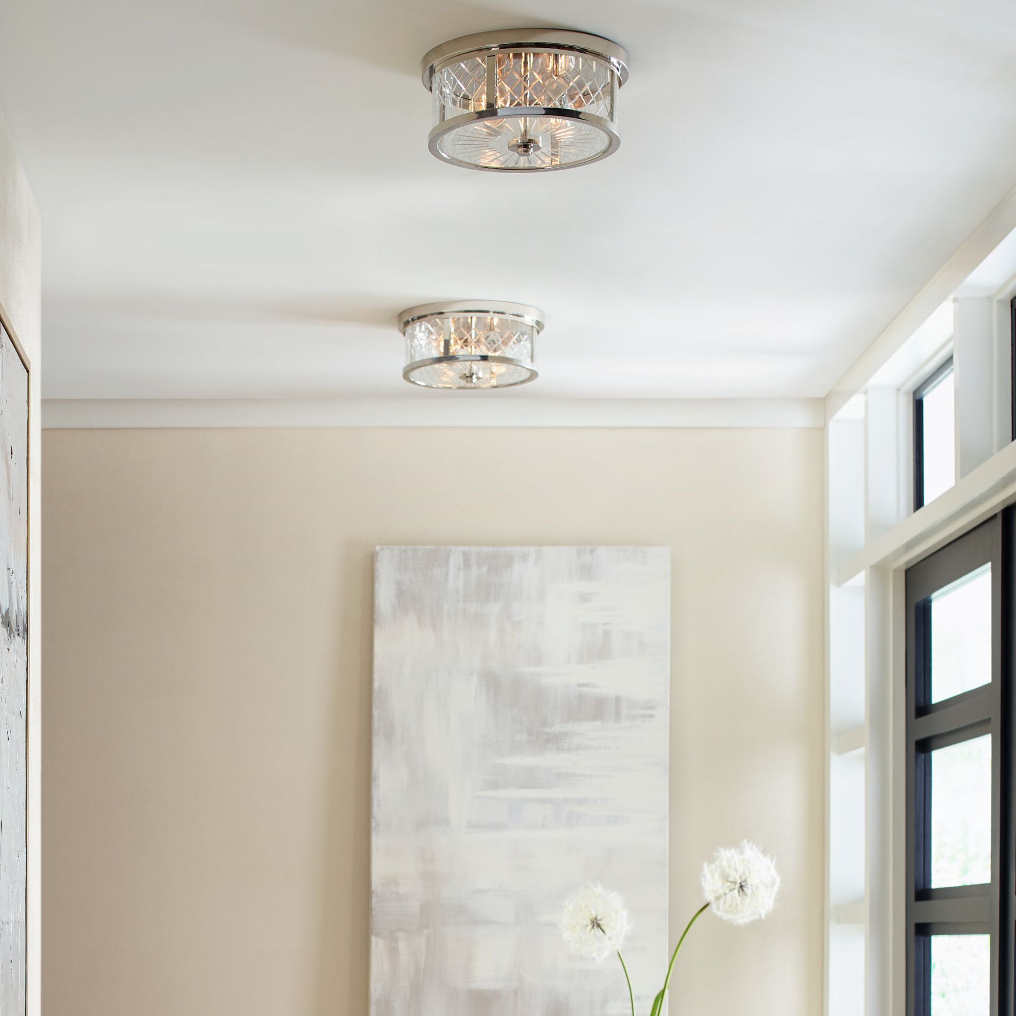 Alexa Hampton Alec Flush Mount in Polished Nickel