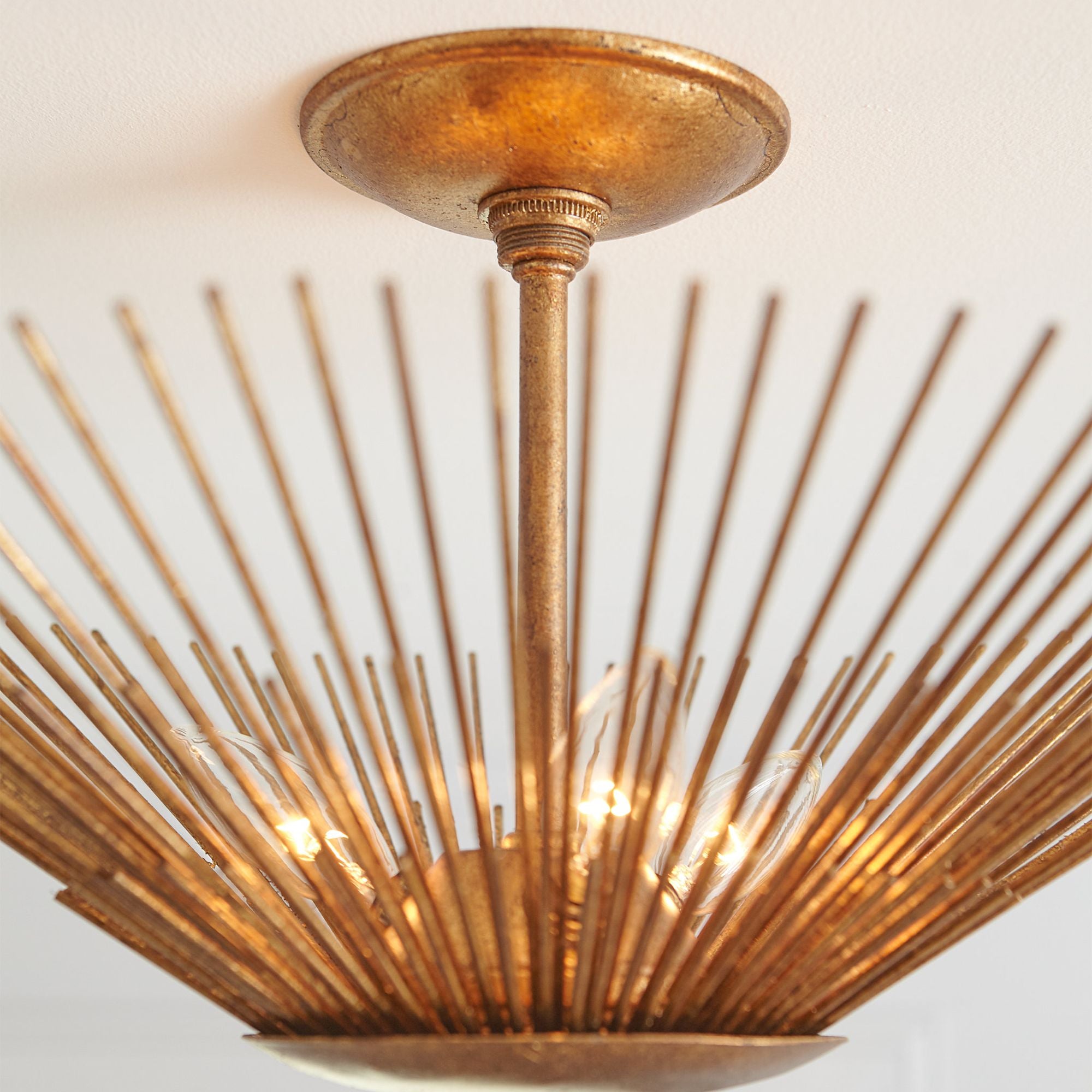 Alexa Hampton Helios Large Semi-Flush Mount in Antique Gild