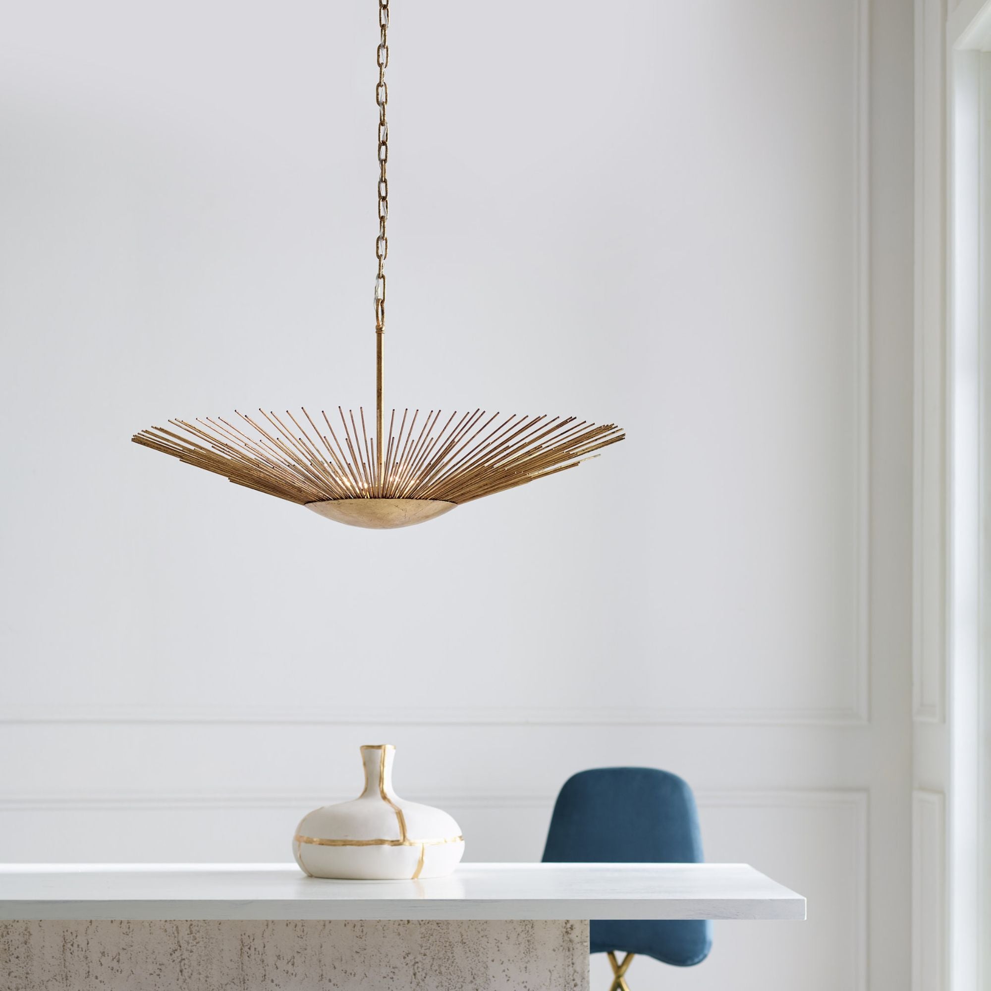 Alexa Hampton Helios Wide Pendant in Antique Gild