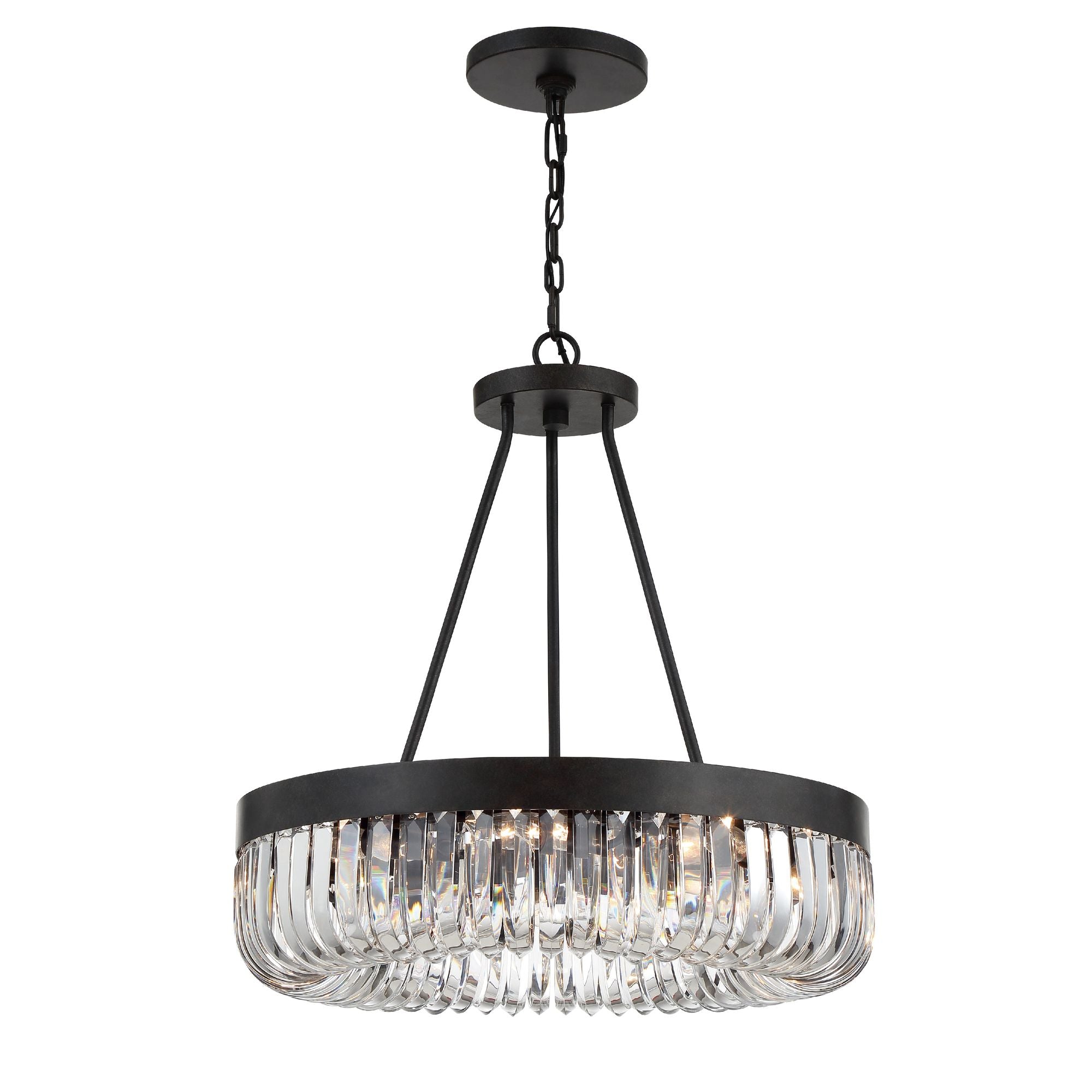 Alister 8 Light Charcoal Bronze Chandelier Hand Cut Crystal 23.25"W x 25.25"H x 23.25"D