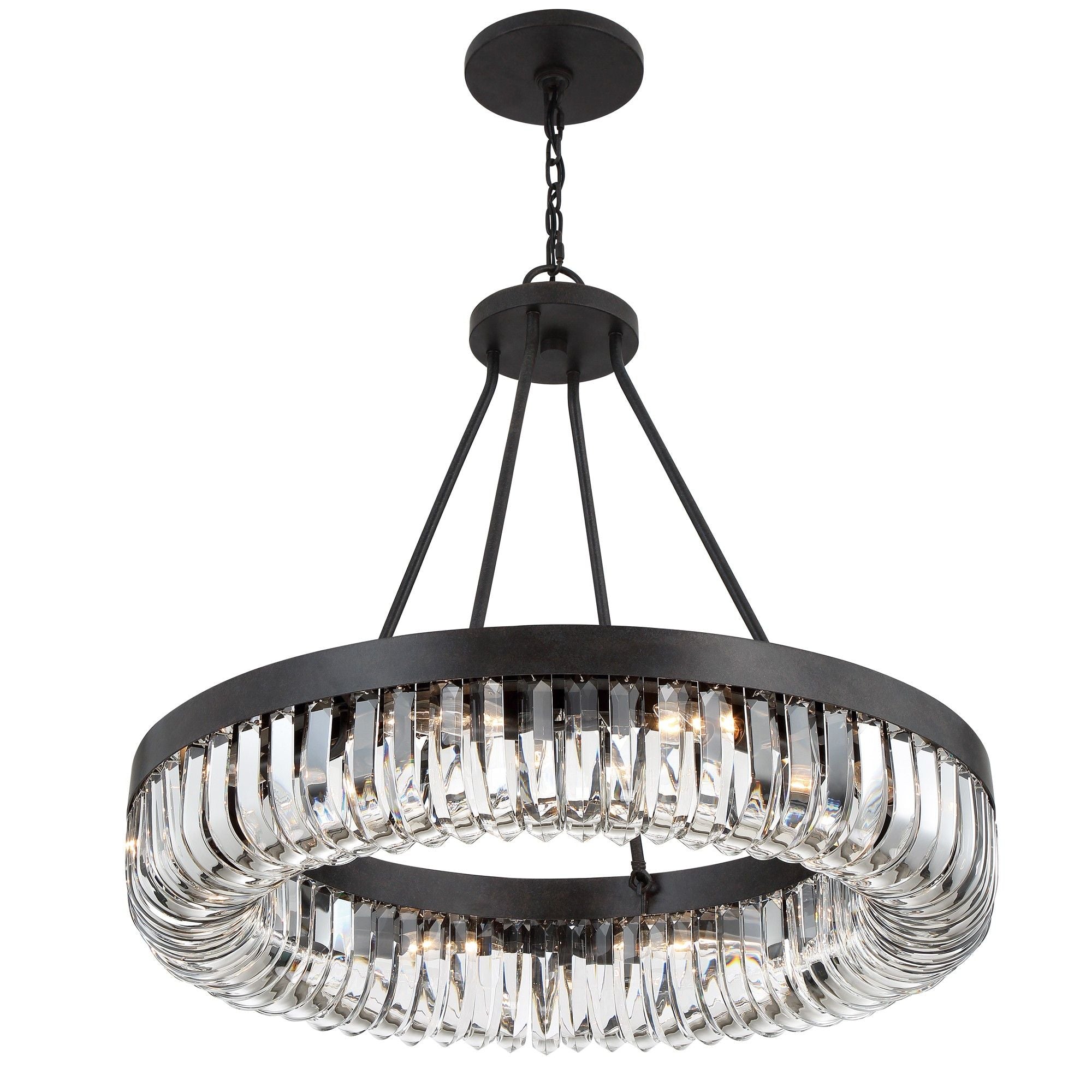 Alister 10 Light Charcoal Bronze Chandelier Hand Cut Crystal 28.25"W x 30"H x 28.25"D