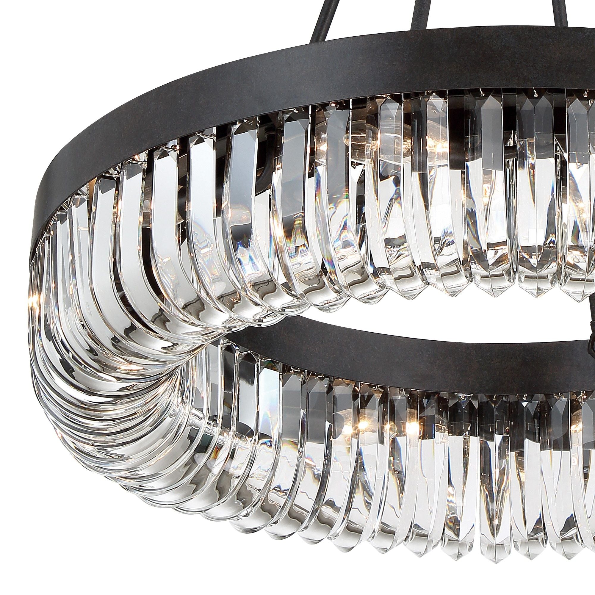 Alister 10 Light Charcoal Bronze Chandelier Hand Cut Crystal 28.25"W x 30"H x 28.25"D