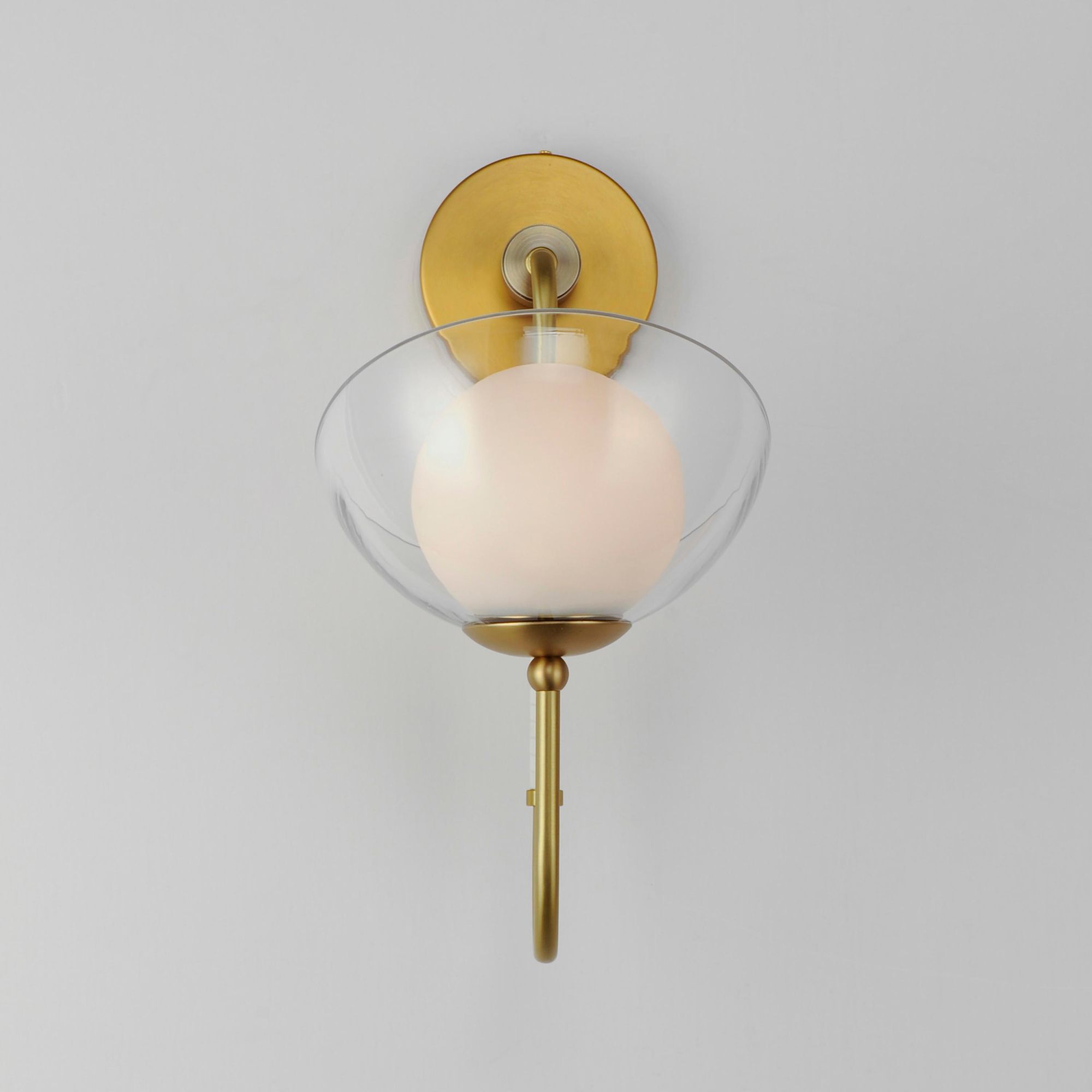 Studio M SM21301SBR Chapeau LED Hat Tip Sconce in Satin Brass by Mat Sanders