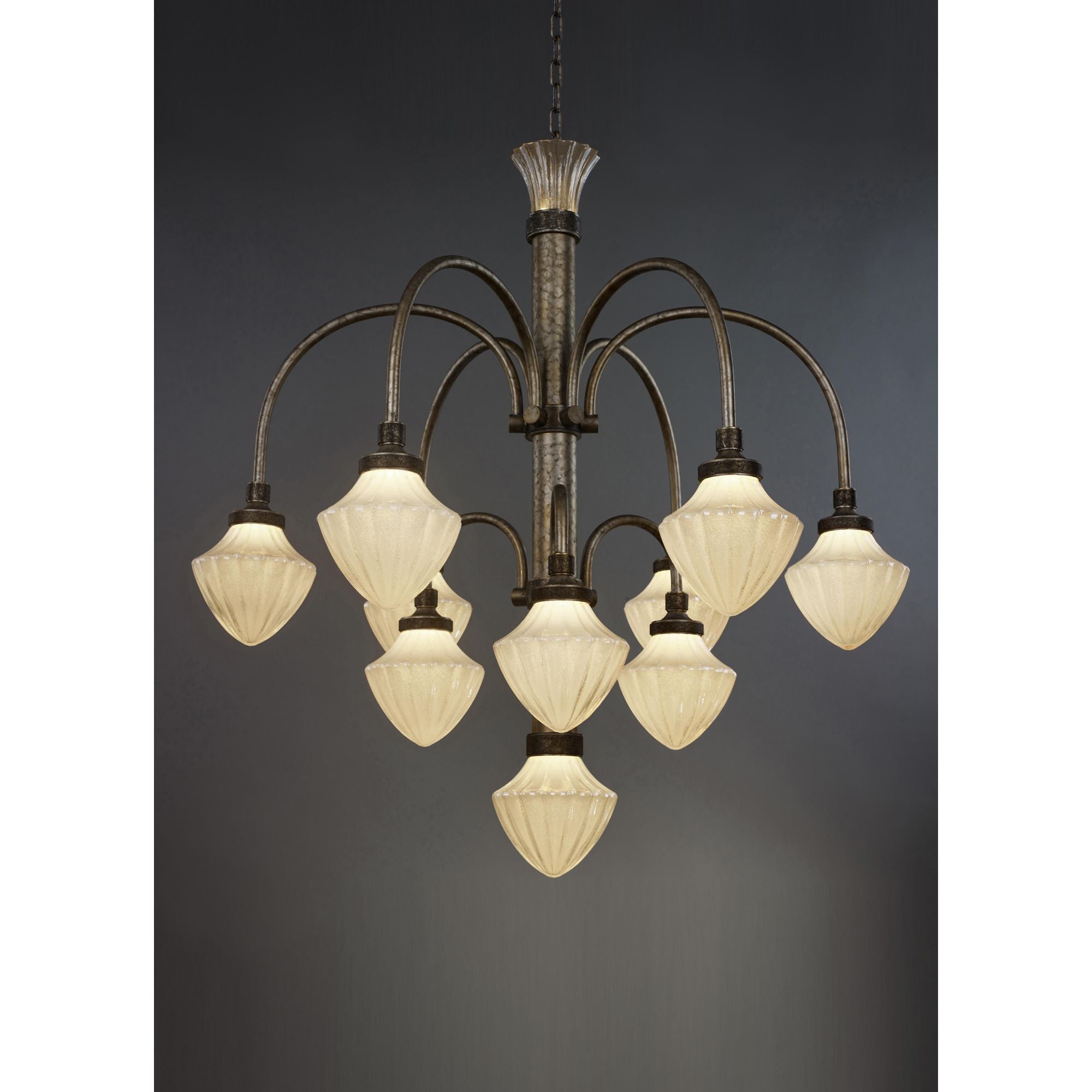 Studio M SM23436TGAG Wilshire 10-Light LED Chandelier in Argent