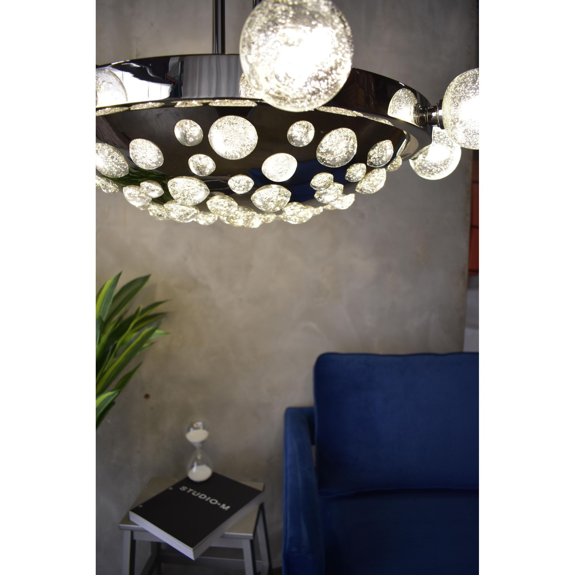 Studio M SM23743BGPS Cosmo 12-Light LED Chandelier in Plated Silver