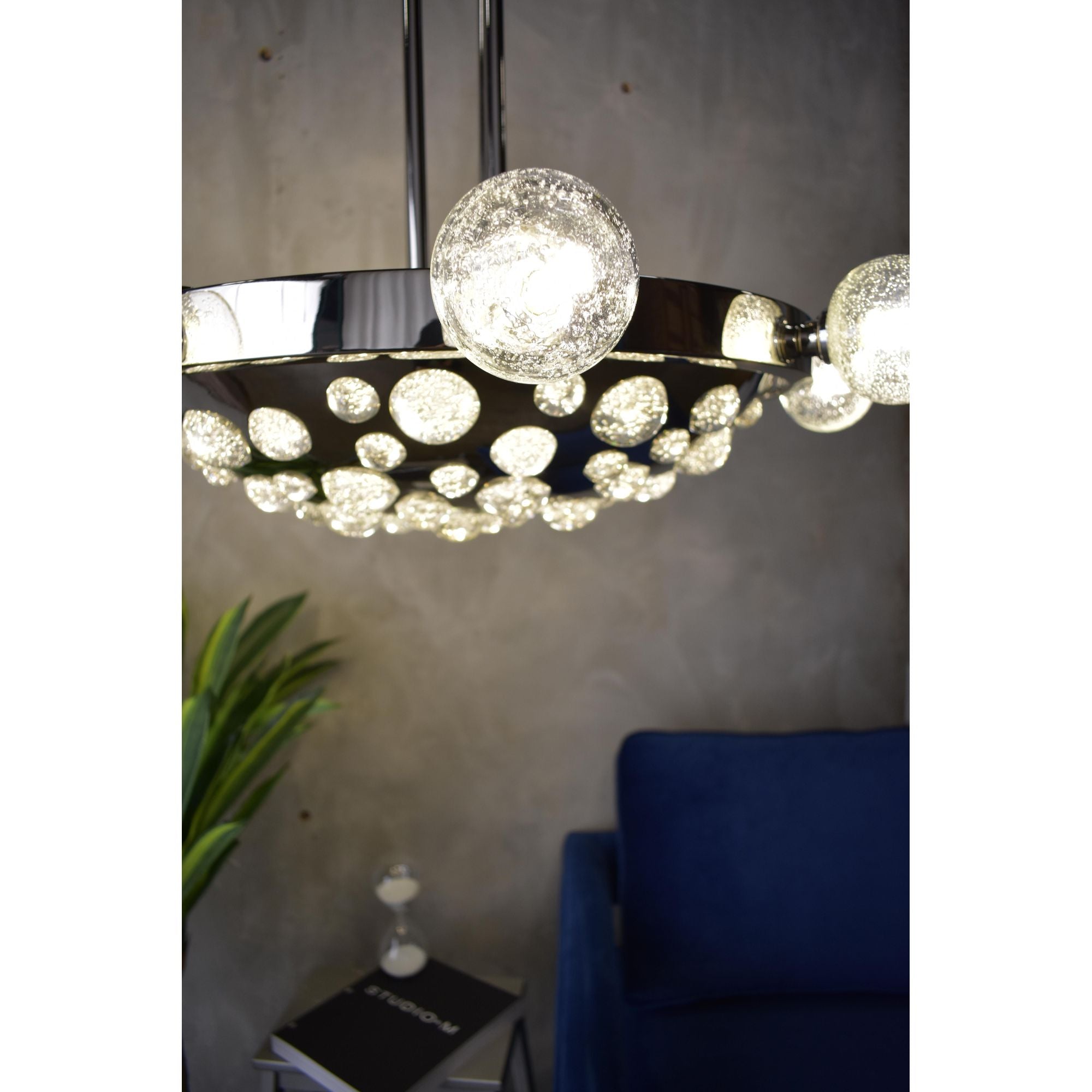 Studio M SM23743BGPS Cosmo 12-Light LED Chandelier in Plated Silver