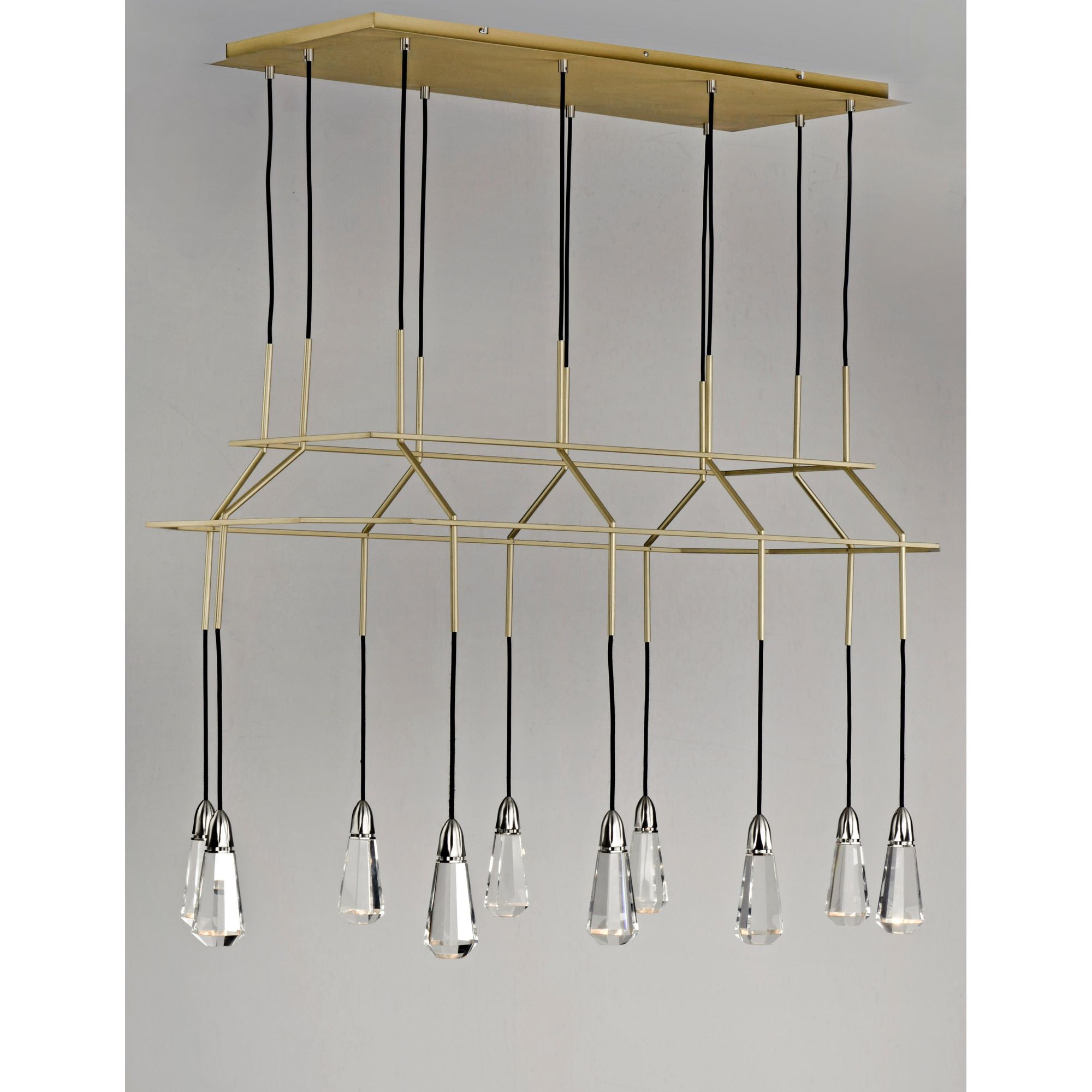 Studio M SM23787BCSNSBR 10 Carat LED Rectangular Pendant in Satin Nickel / Satin Brass
