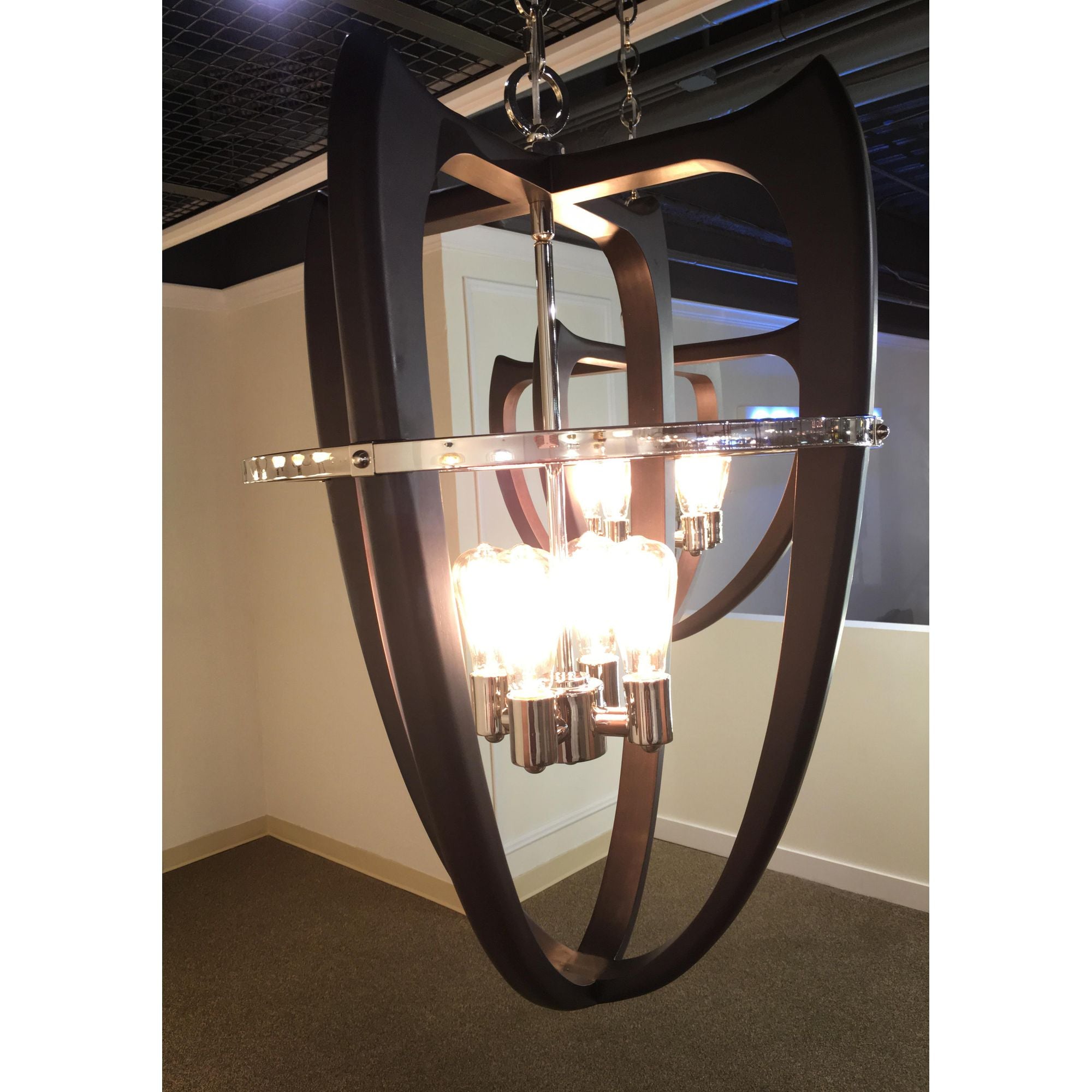Studio M SM23803WEPN Crescendo 4-Light Pendant in Wenge / Polished Nickel
