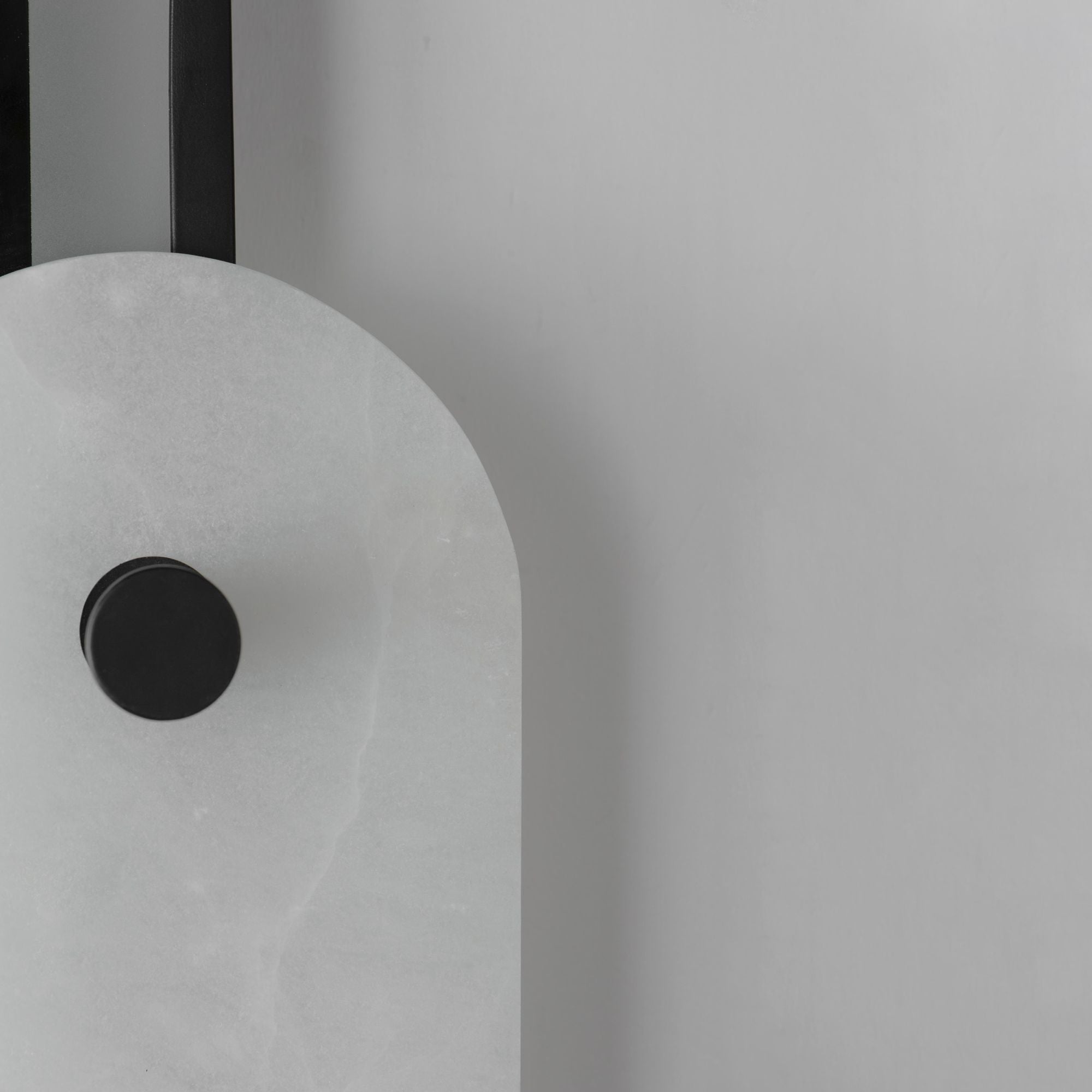 Studio M SM24800WABK Stonewall White Alabaster LED Mirror in Black by Nina Magon