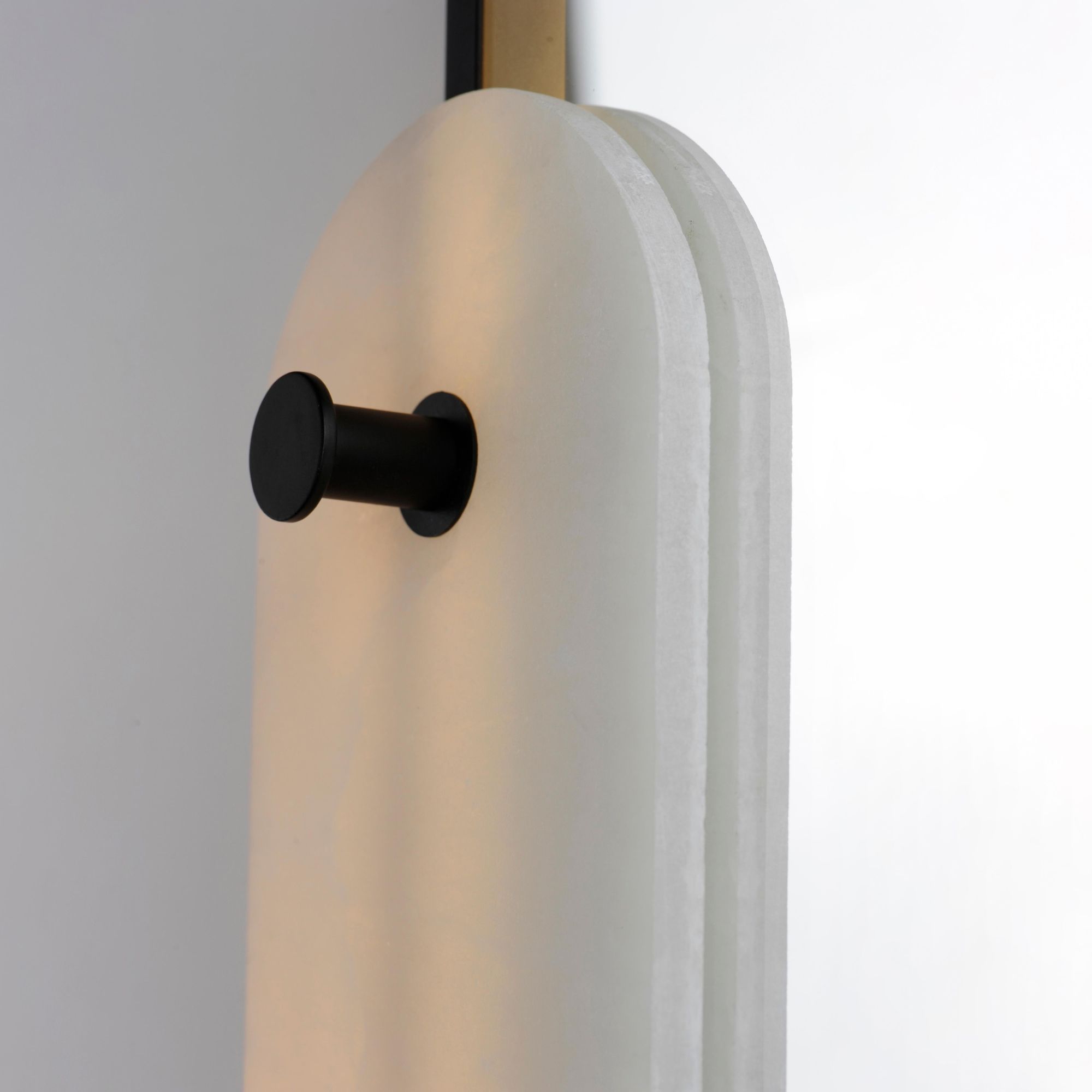 Studio M SM24800WABK Stonewall White Alabaster LED Mirror in Black by Nina Magon