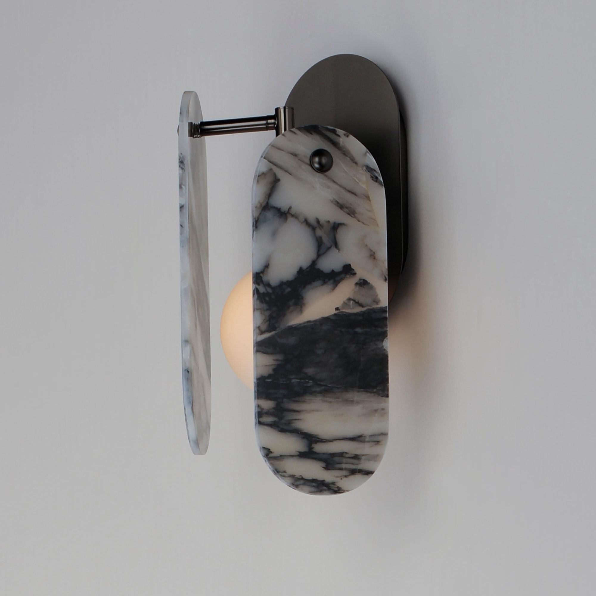 Studio M SM24810ARYGM Megalith Striae Arya Wall Sconce in Gunmetal by Nina Magon