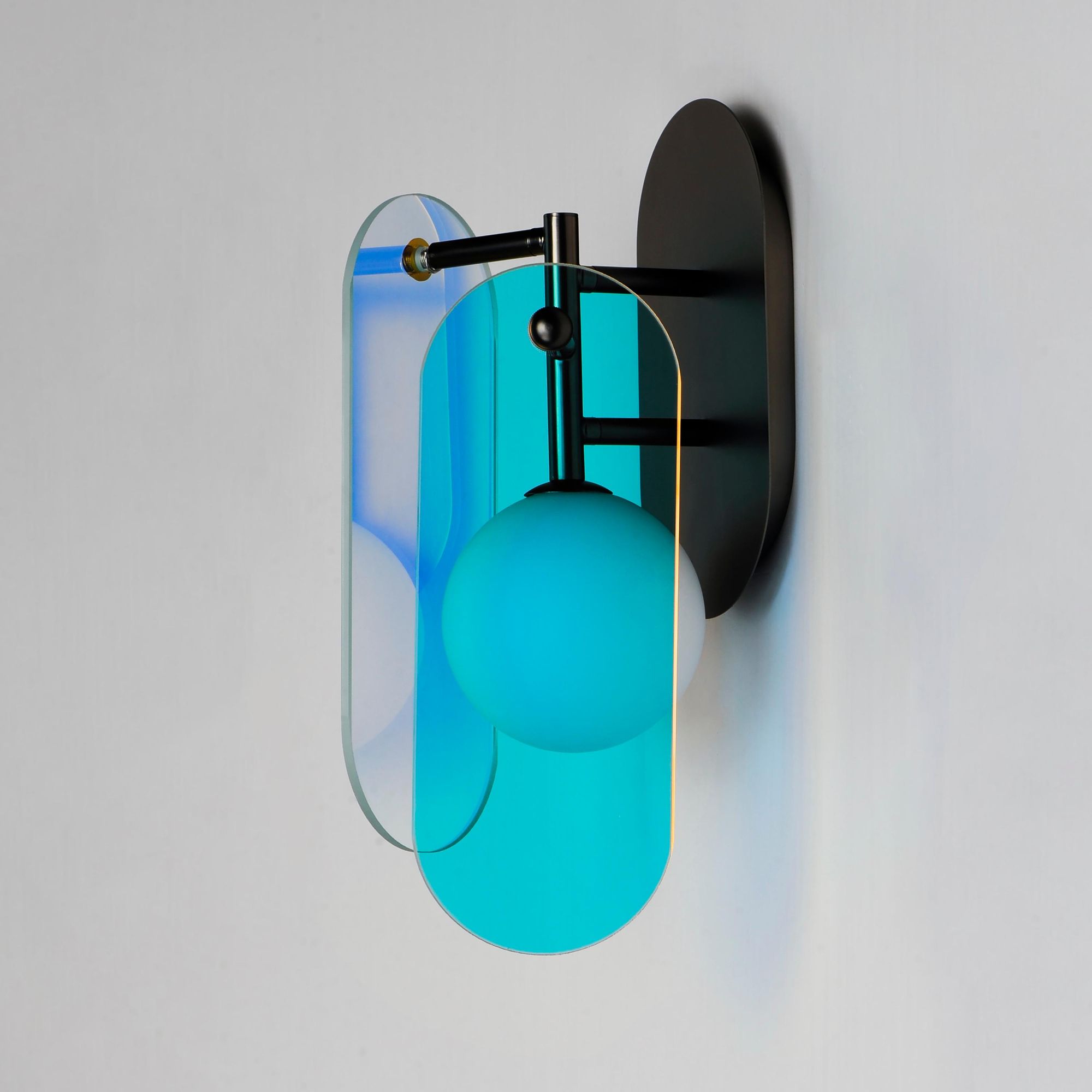 Studio M SM24810DCGM Megalith Dichroic Glass Wall Sconce in Gunmetal by Nina Magon
