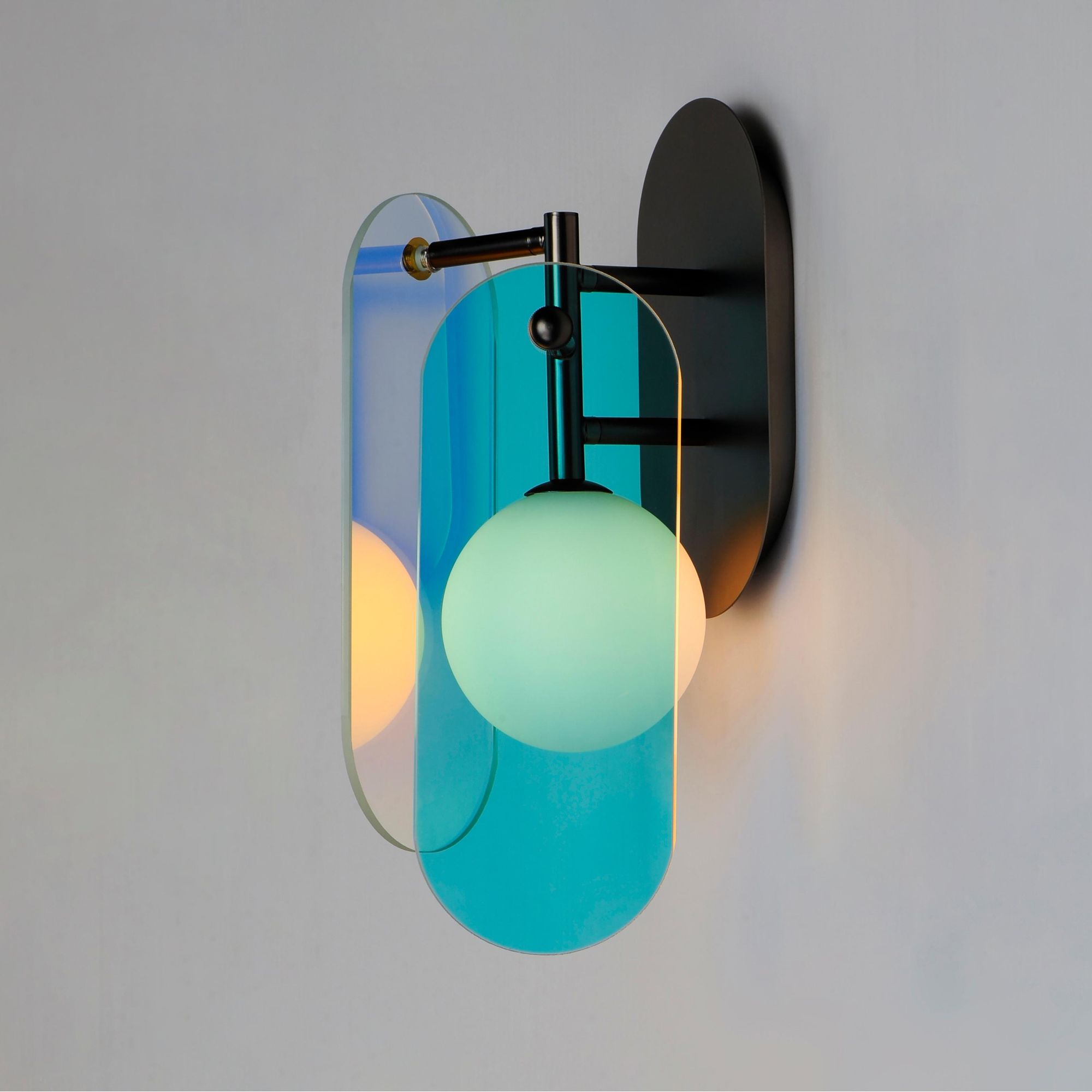 Studio M SM24810DCGM Megalith Dichroic Glass Wall Sconce in Gunmetal by Nina Magon