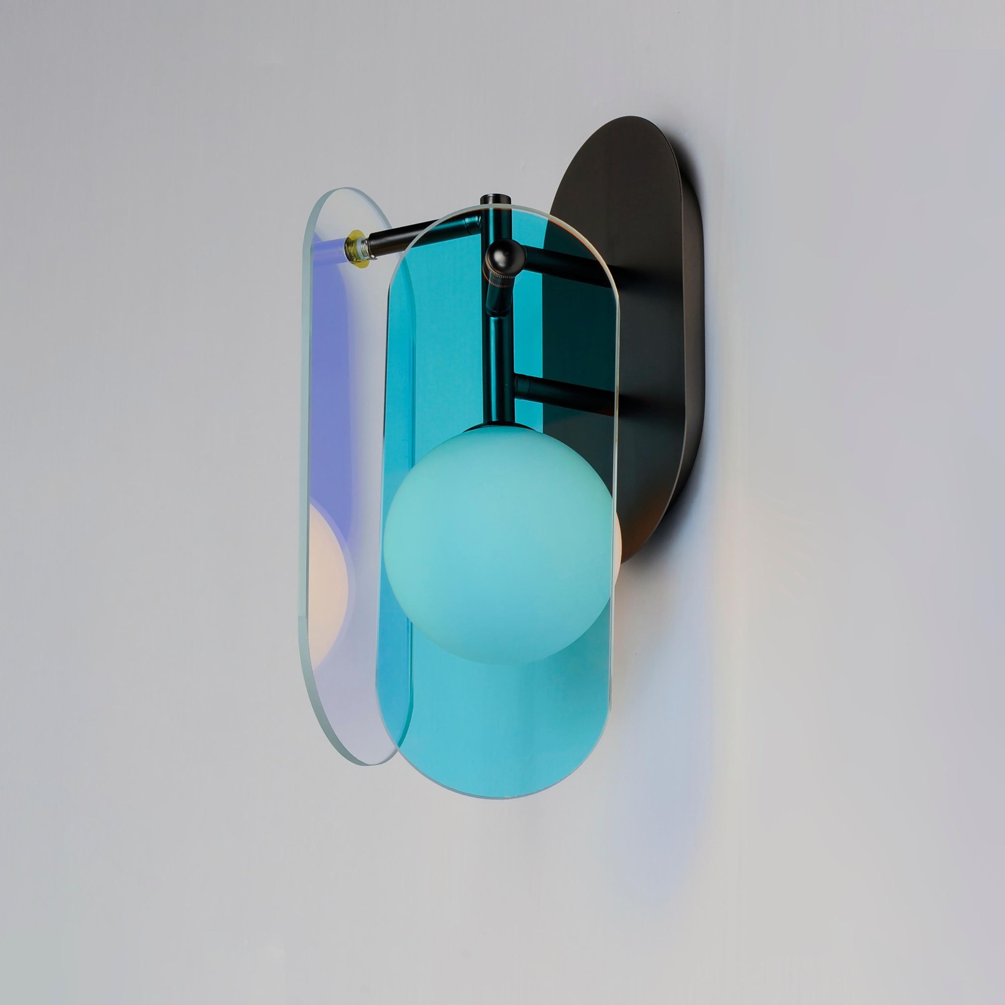 Studio M SM24810DCGM Megalith Dichroic Glass Wall Sconce in Gunmetal by Nina Magon
