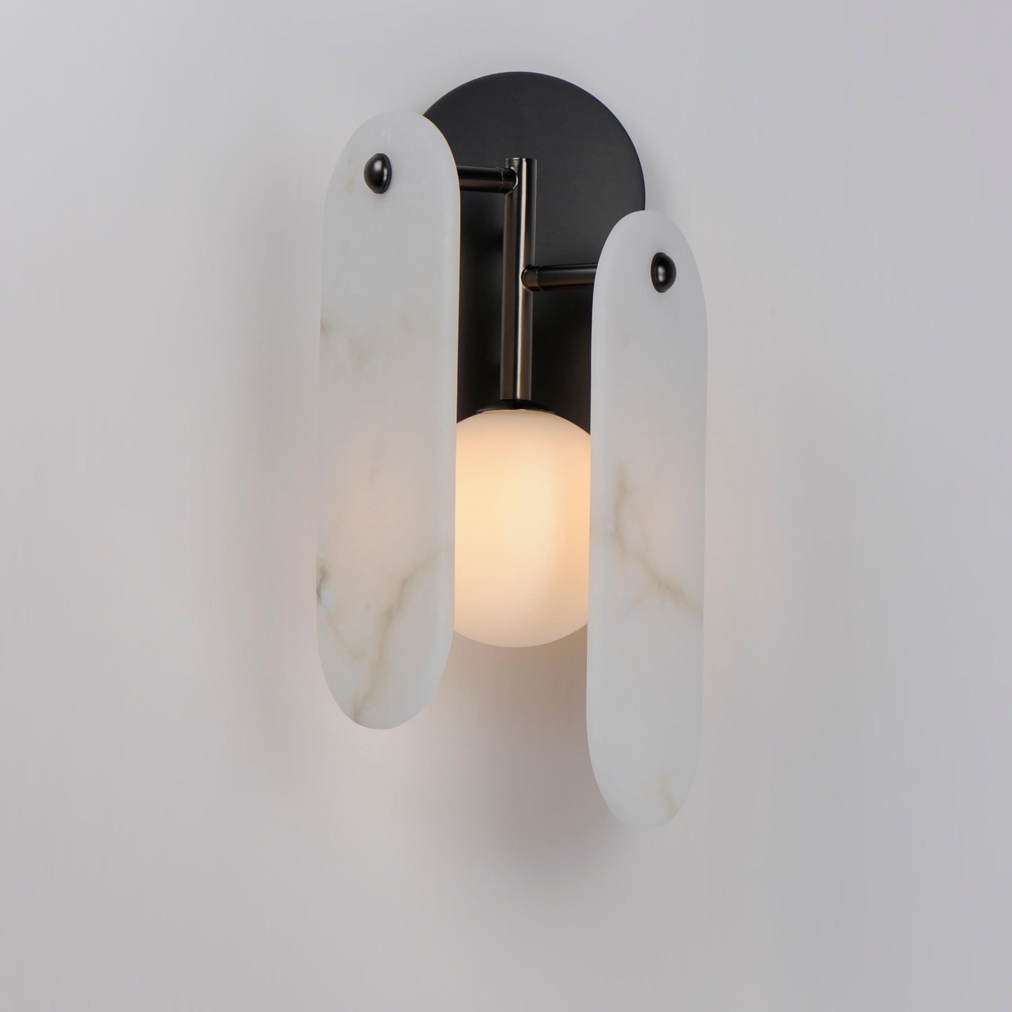 Studio M SM24810OXGM Megalith White Onyx Wall Sconce in Gunmetal by Nina Magon