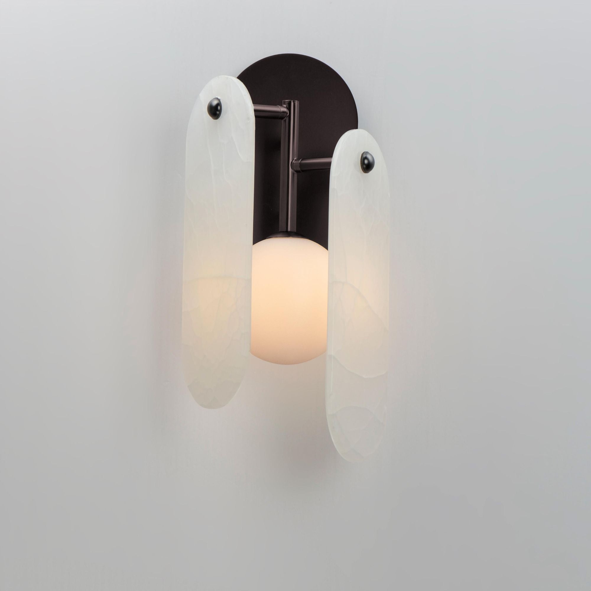 Studio M SM24810WABBZ Megalith Spanish Alabaster Wall Sconce in Brushed Bronze by Nina Magon