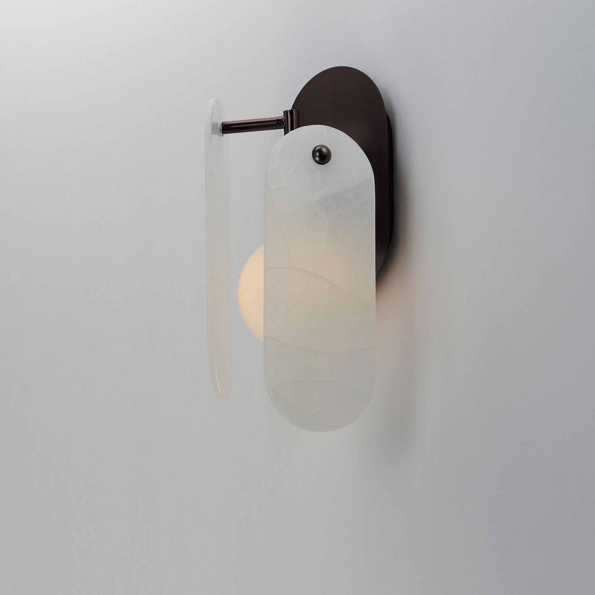 Studio M SM24810WABBZ Megalith Spanish Alabaster Wall Sconce in Brushed Bronze by Nina Magon