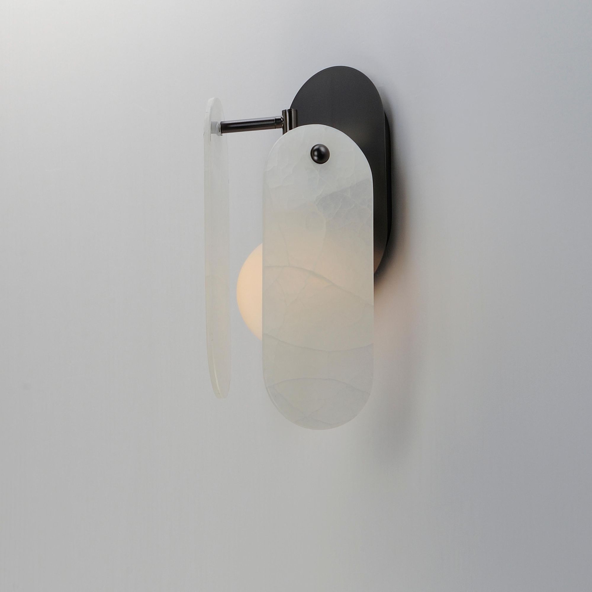 Studio M SM24810WAGM Megalith Spanish Alabaster Wall Sconce in Gunmetal by Nina Magon