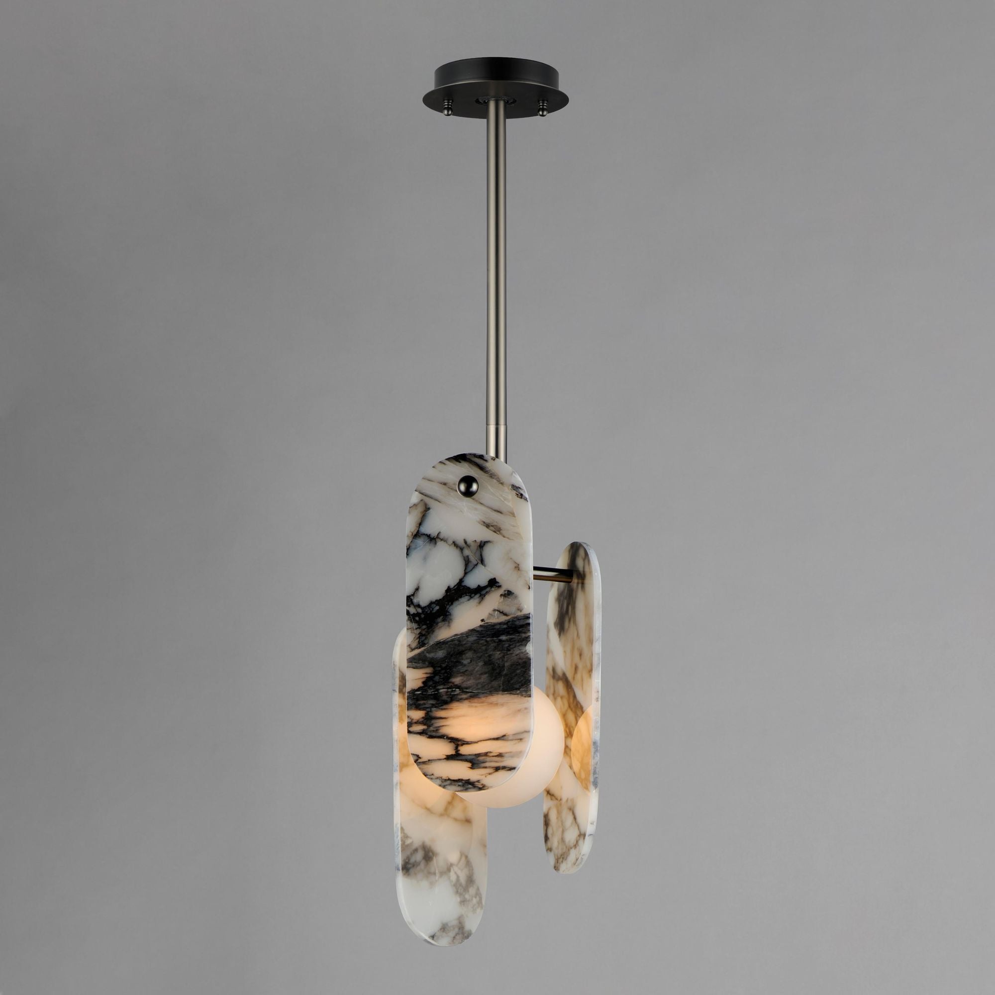 Studio M SM24811ARYGM Megalith Single Pendant Striae Arya in Gunmetal by Nina Magon