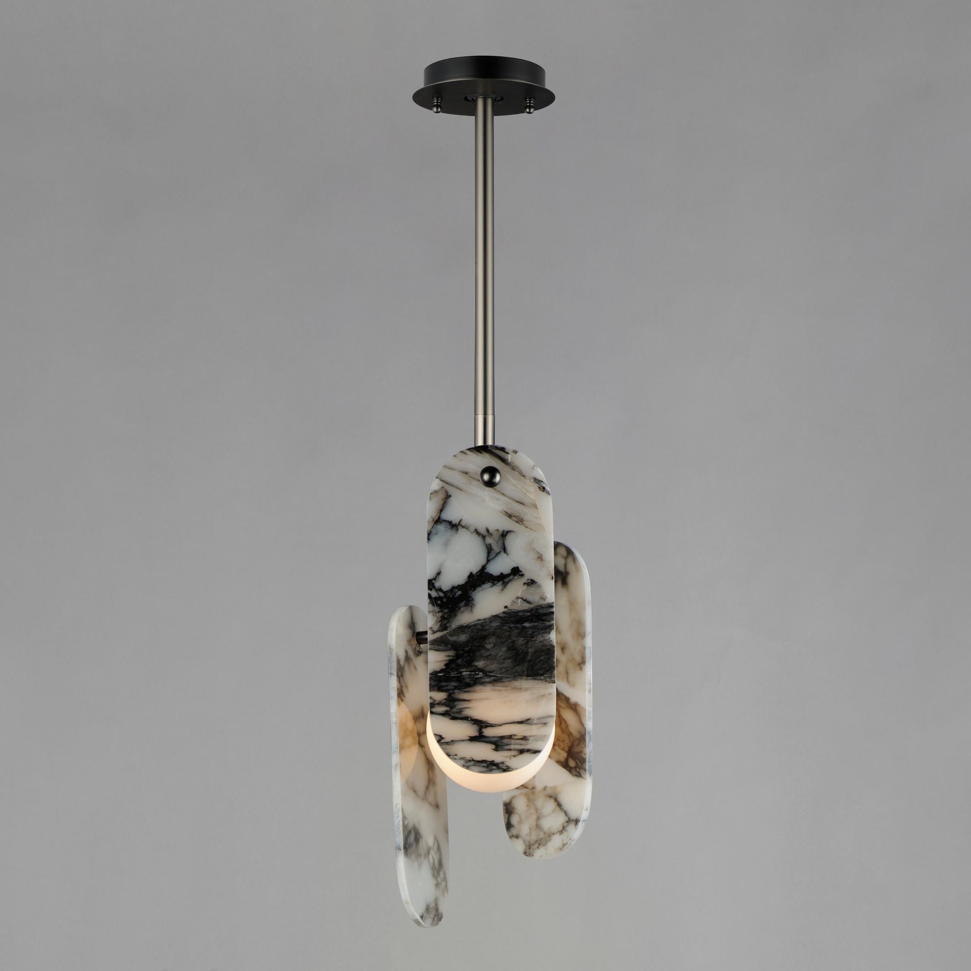 Studio M SM24811ARYGM Megalith Single Pendant Striae Arya in Gunmetal by Nina Magon