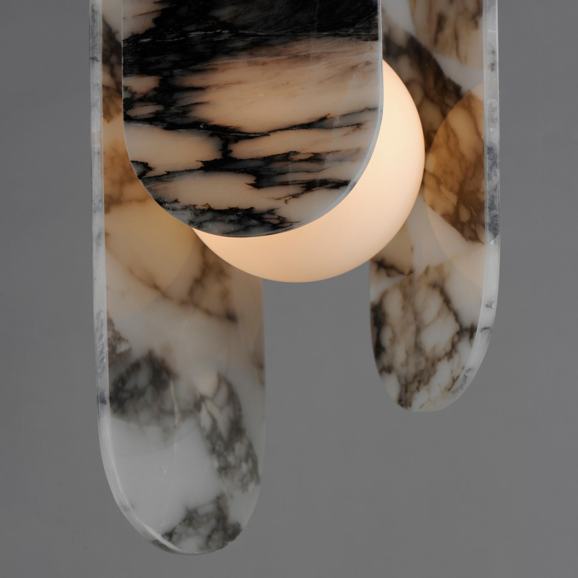 Studio M SM24811ARYGM Megalith Single Pendant Striae Arya in Gunmetal by Nina Magon