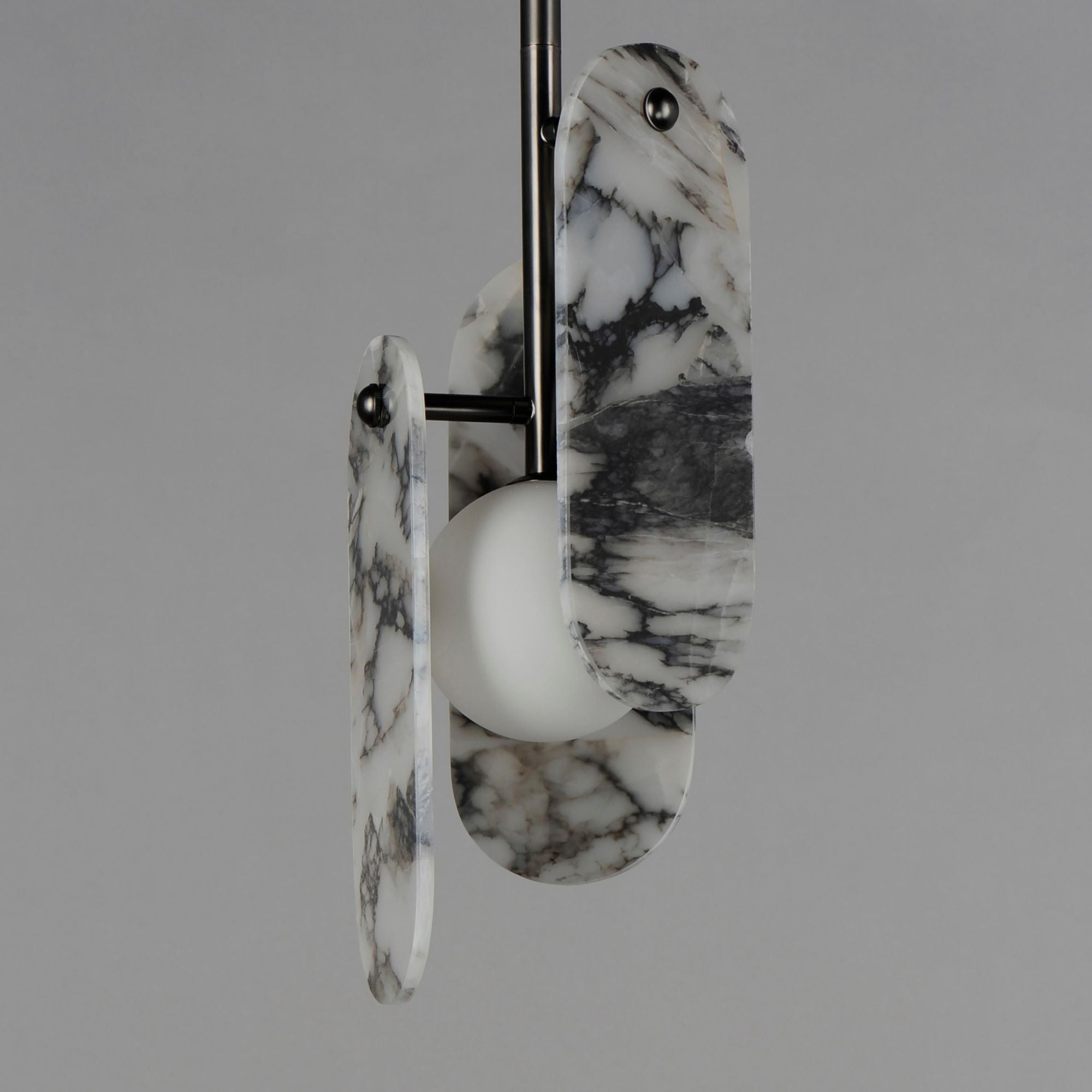 Studio M SM24811ARYGM Megalith Single Pendant Striae Arya in Gunmetal by Nina Magon