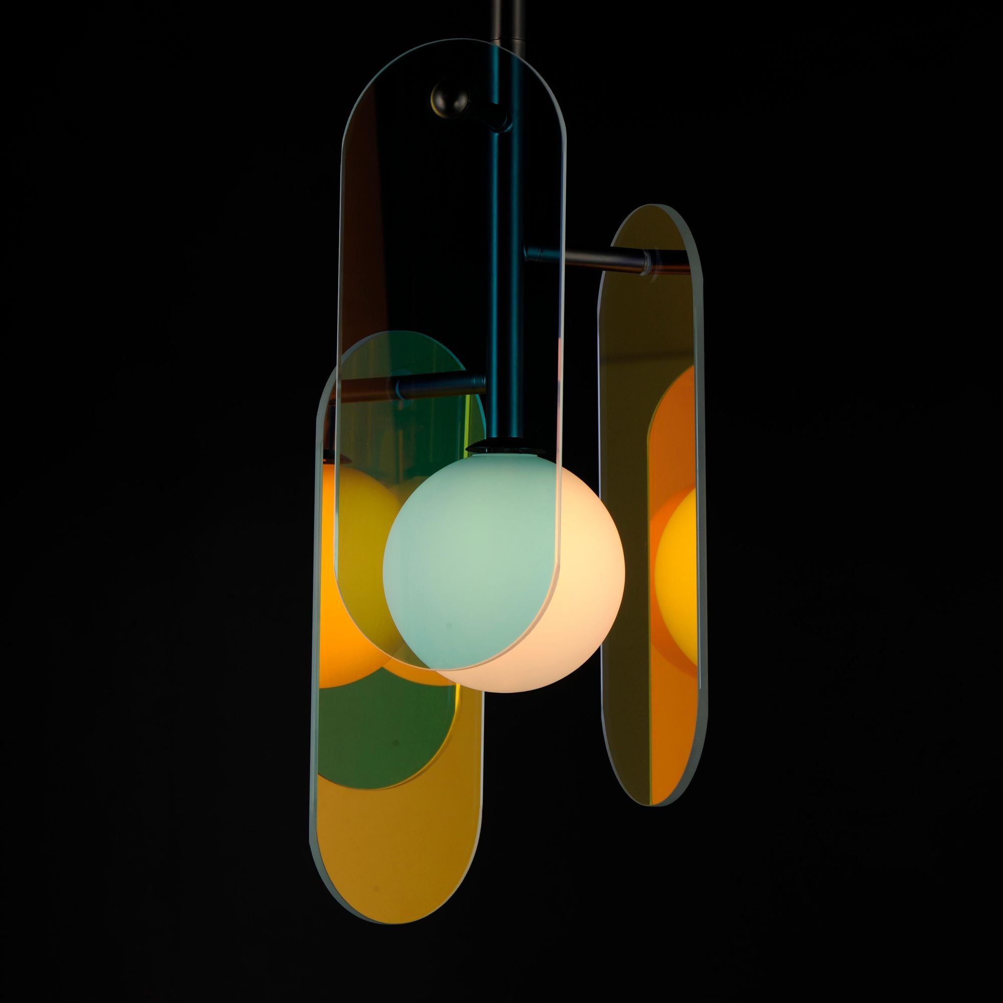 Studio M SM24811DCBBZ Megalith Single Pendant Dichroic Glass in Brushed Bronze by Nina Magon