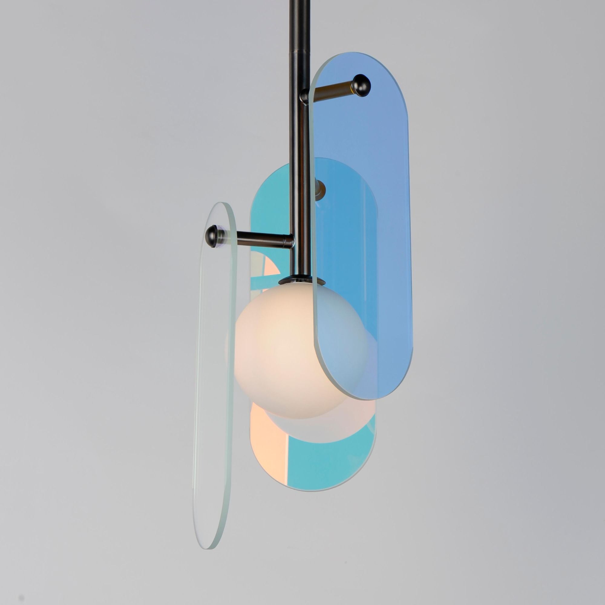 Studio M SM24811DCBBZ Megalith Single Pendant Dichroic Glass in Brushed Bronze by Nina Magon