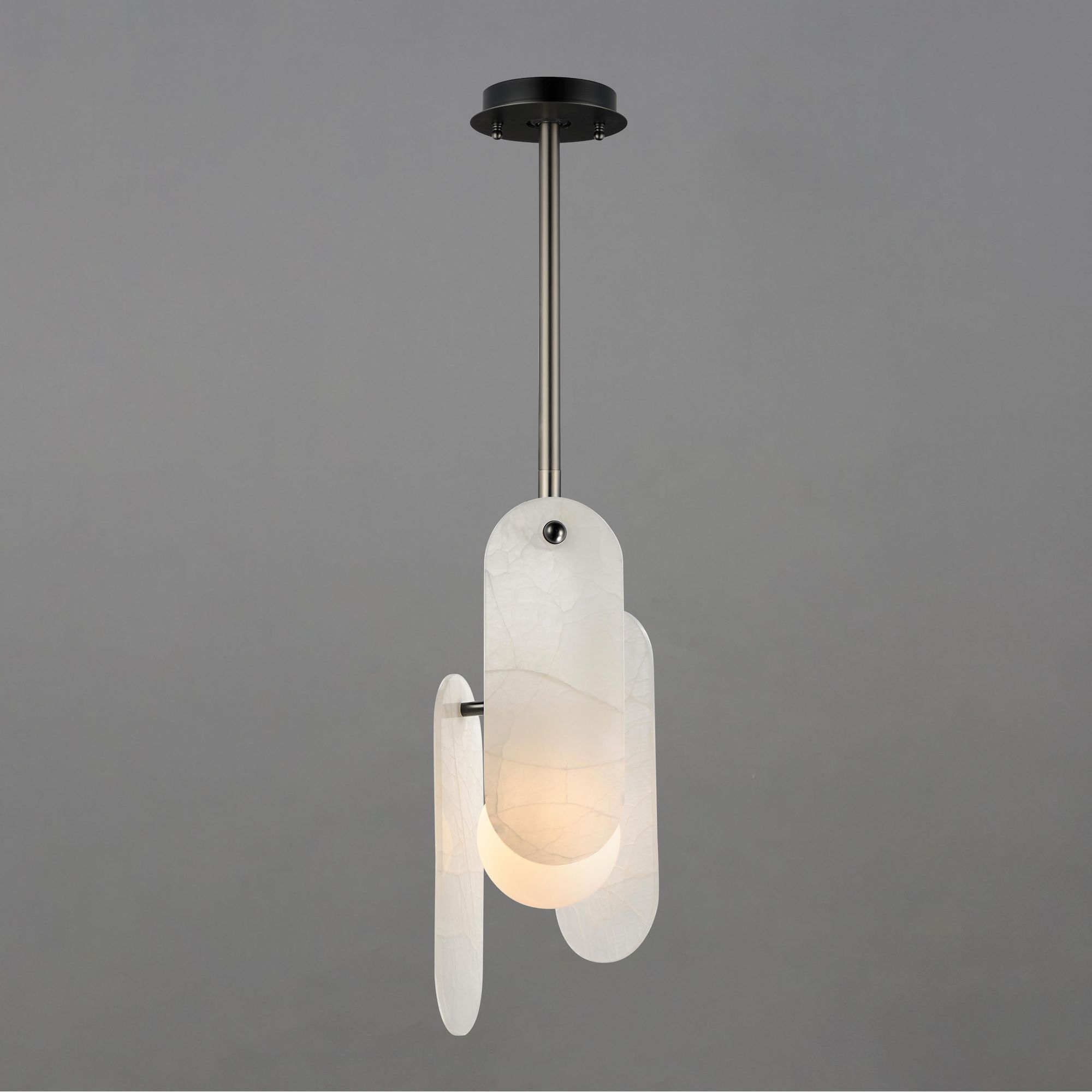 Studio M SM24811OXGM Megalith Single Pendant White Onyx in Gunmetal by Nina Magon