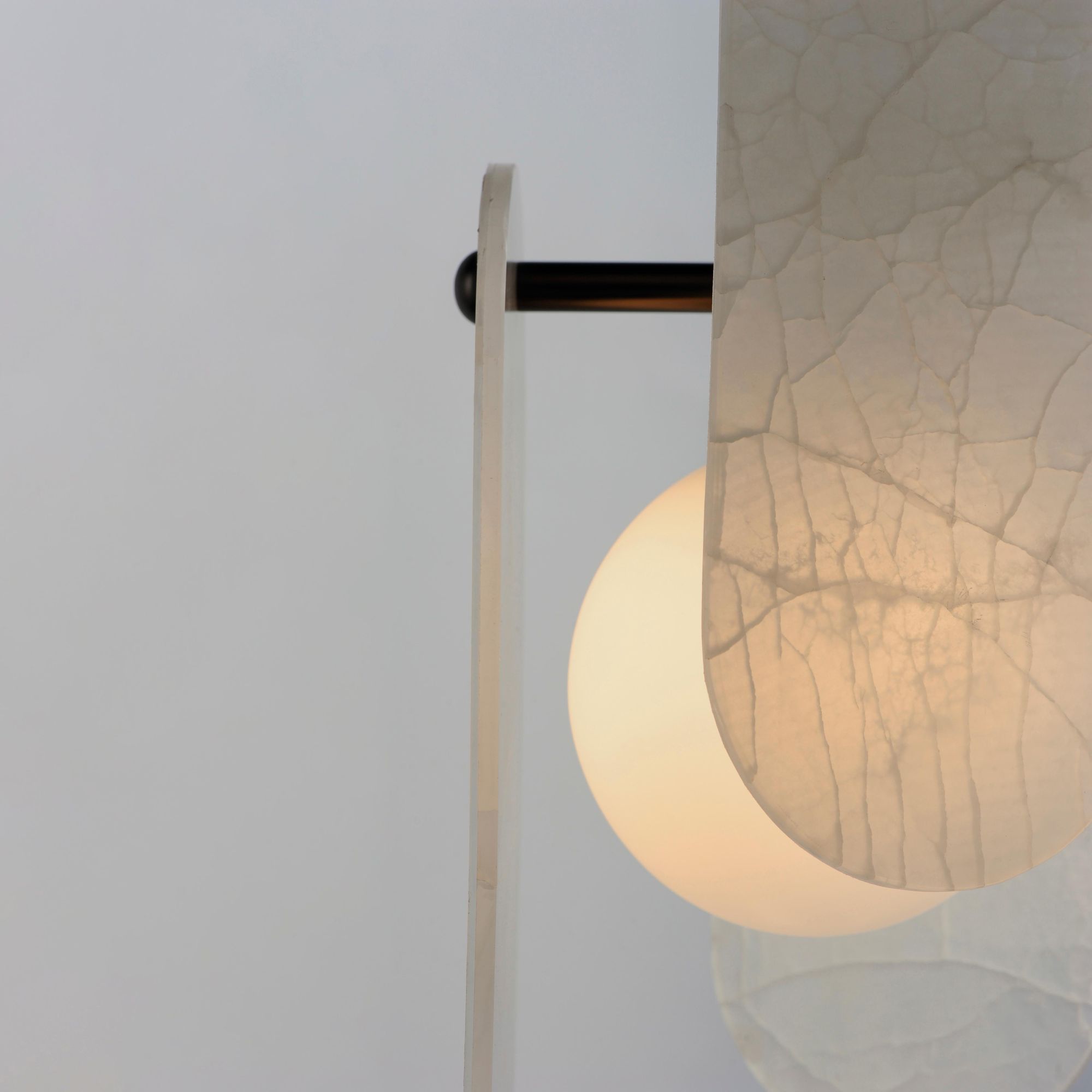 Studio M SM24811OXGM Megalith Single Pendant White Onyx in Gunmetal by Nina Magon