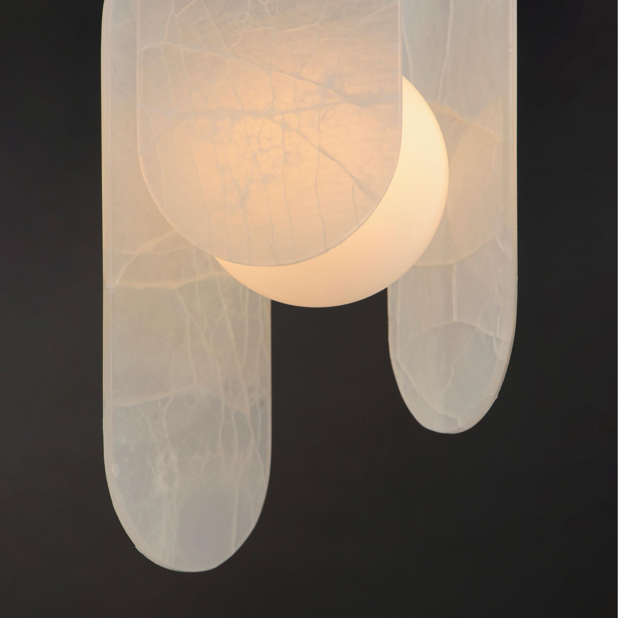 Studio M SM24811OXGM Megalith Single Pendant White Onyx in Gunmetal by Nina Magon