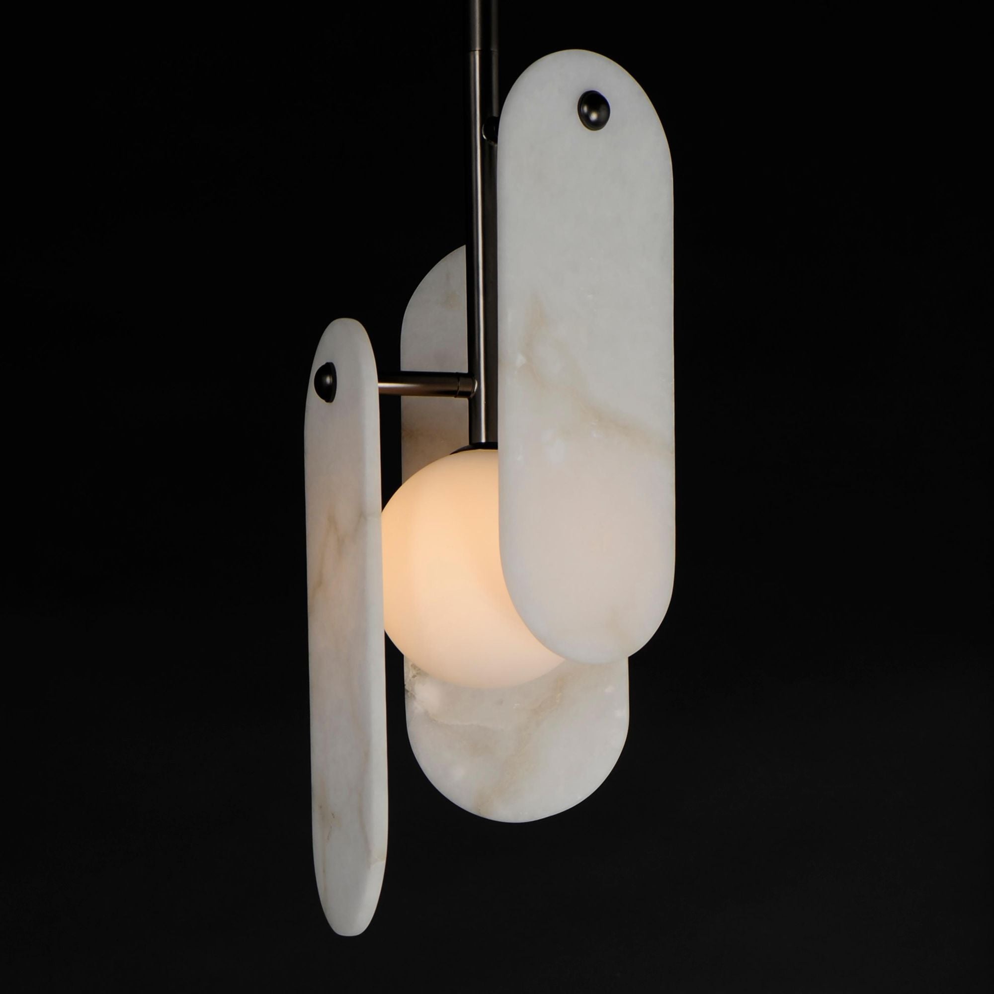 Studio M SM24811WABBZ Megalith Single Pendant Spanish Alabaster in Brushed Bronze by Nina Magon