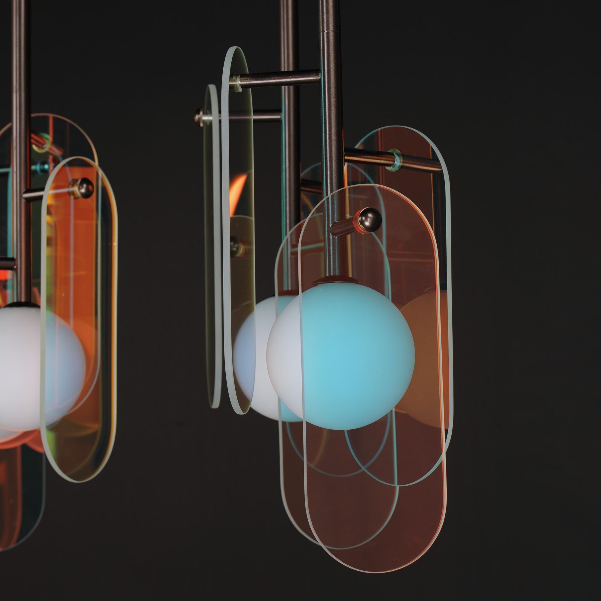 Studio M SM24815DCBBZ Megalith 5-Light Pendant Dichroic Glass in Brushed Bronze by Nina Magon