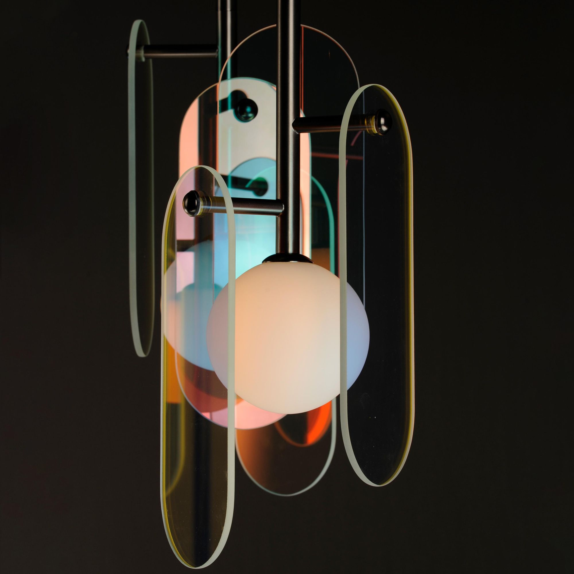 Studio M SM24815DCBBZ Megalith 5-Light Pendant Dichroic Glass in Brushed Bronze by Nina Magon