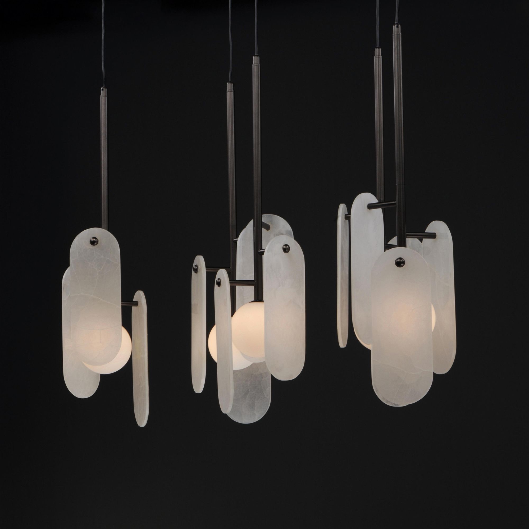 Studio M SM24815OXBBZ Megalith 5-Light Pendant White Onyx in Brushed Bronze by Nina Magon